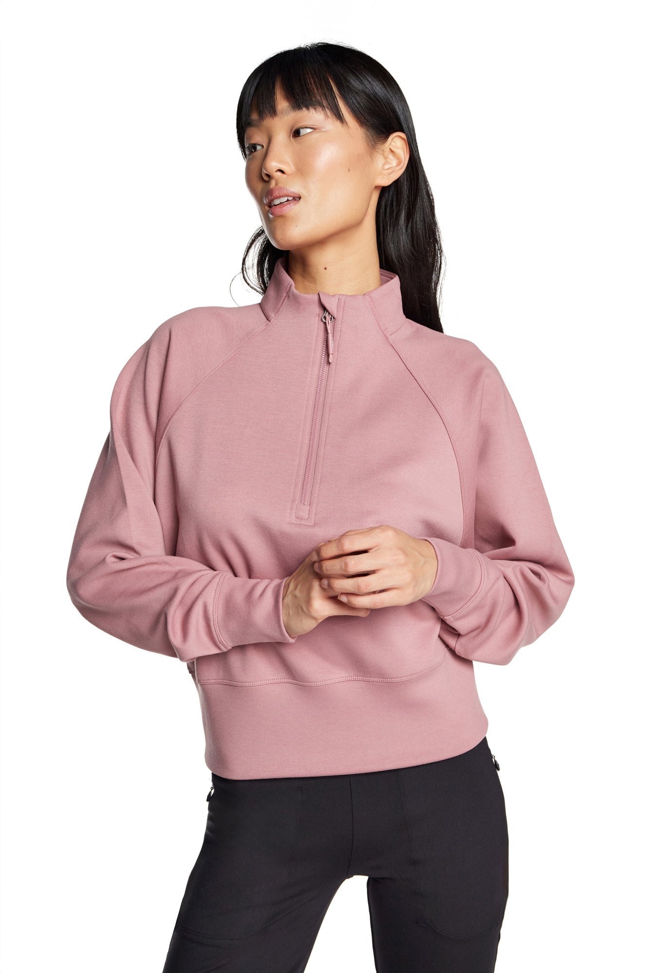 Lorelai Sweat-shirt à col montant et demi-zip