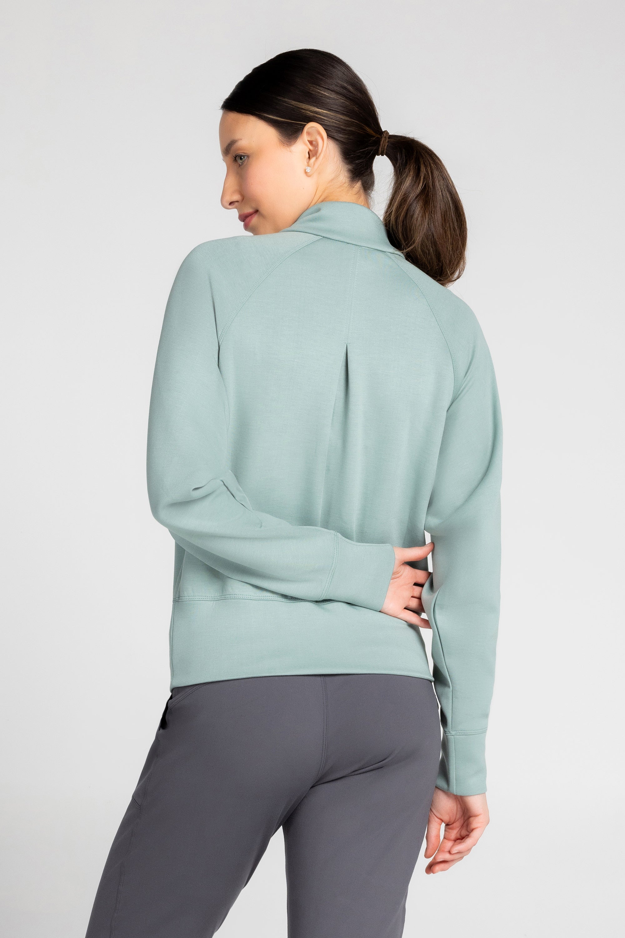 Lorelai Sweat-shirt à col montant et demi-zip