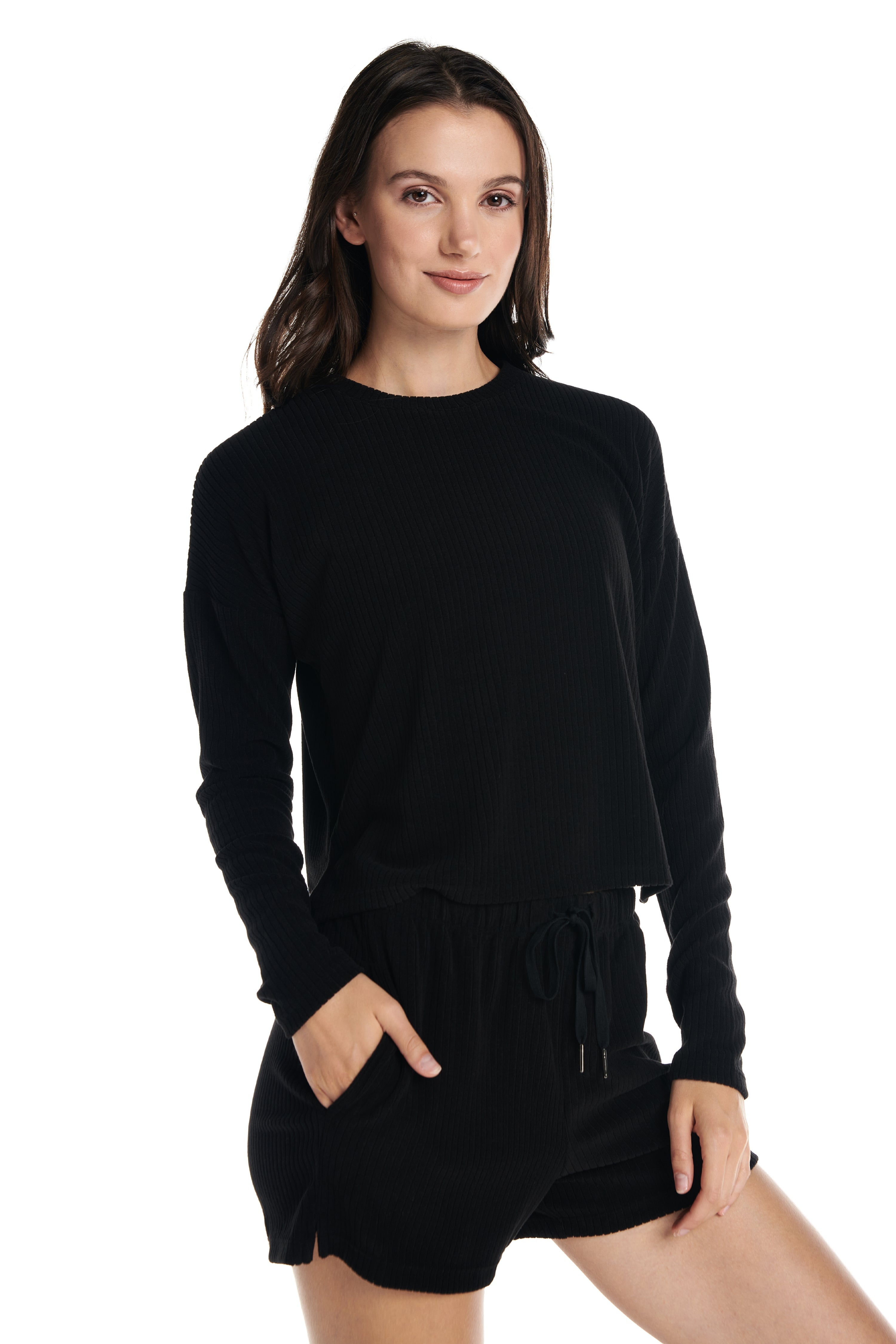 Short côtelé Lounge en velours