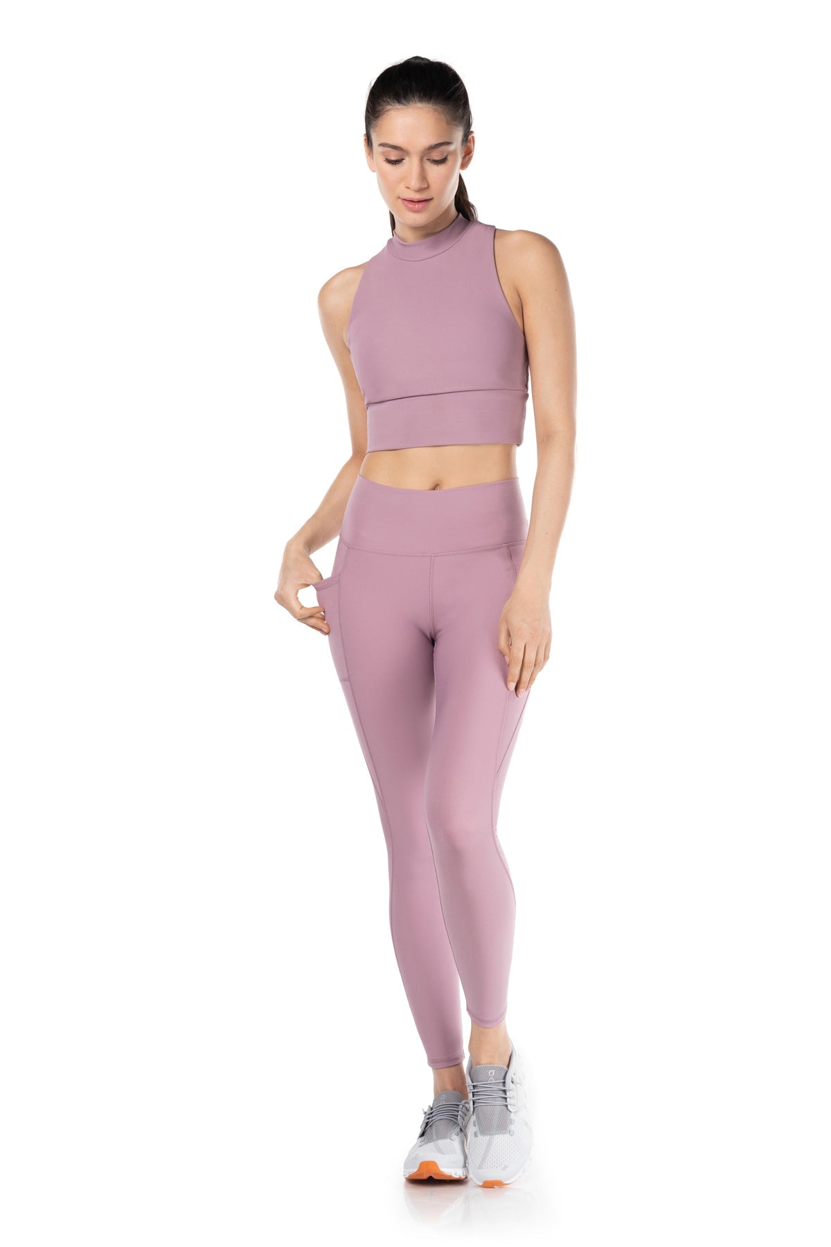 Griffintown Ribbed Mock Neck Bra Top