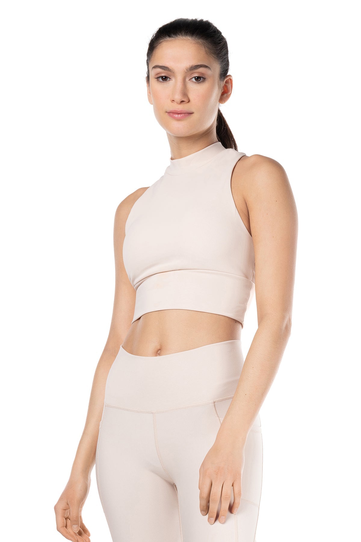 Griffintown Ribbed Mock Neck Bra Top