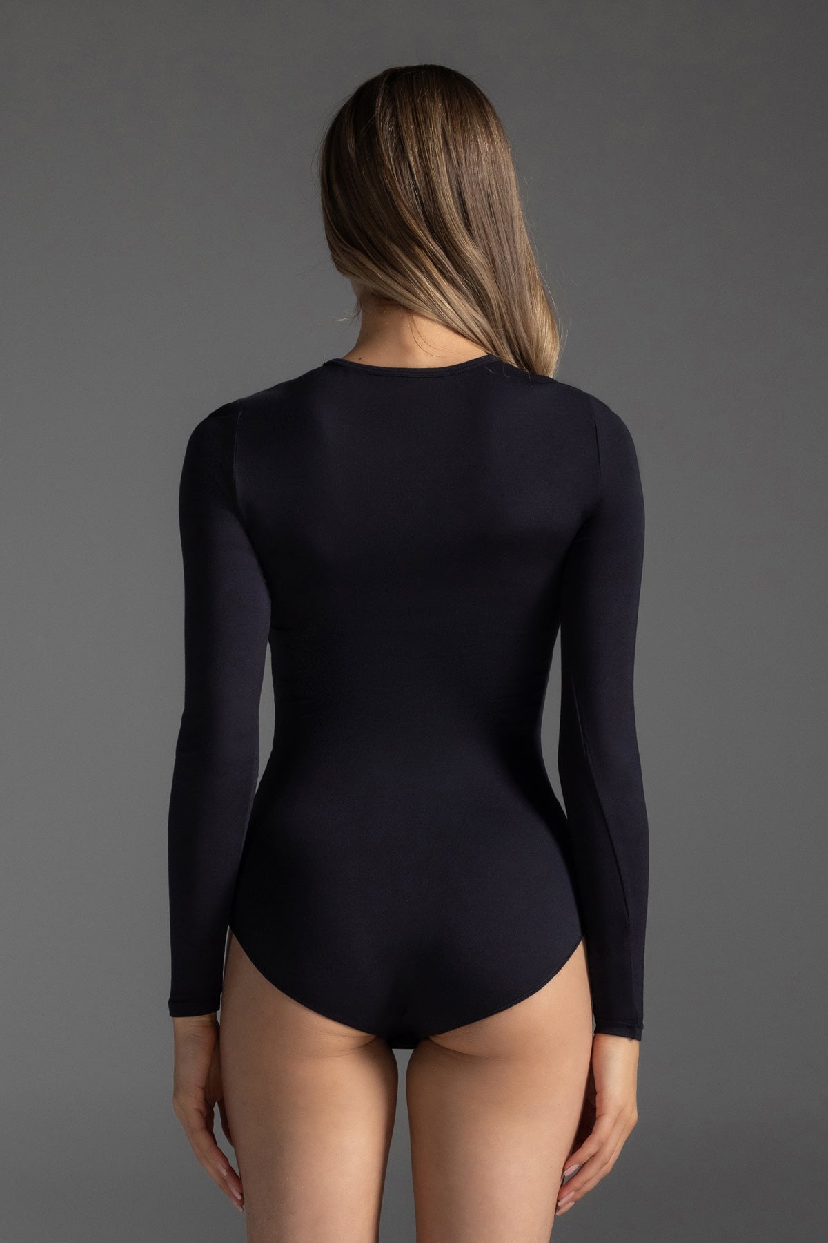Judy Long Sleeve Crew Neck Full Back Bodysuit