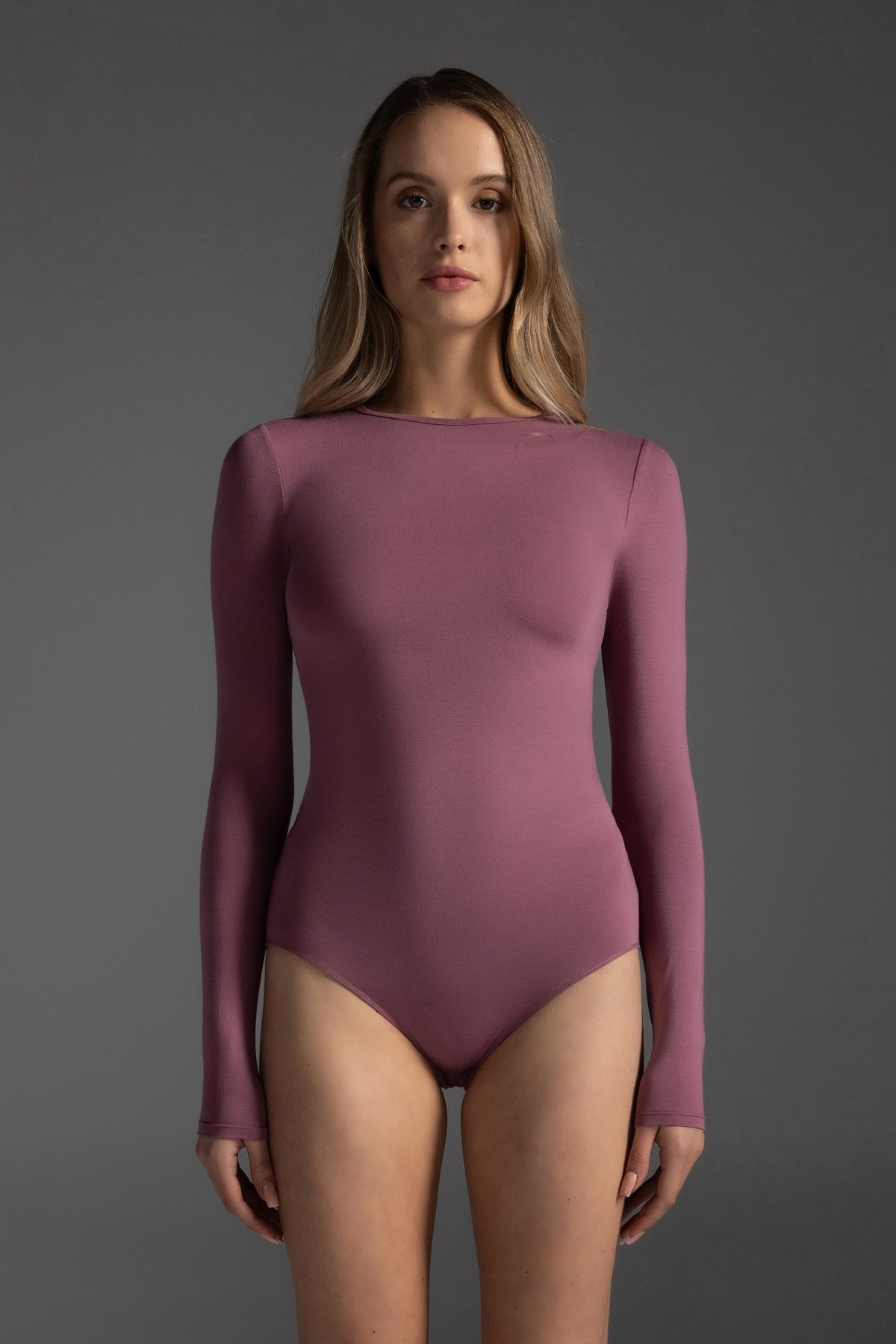 Judy Long Sleeve Crew Neck Full Back Bodysuit