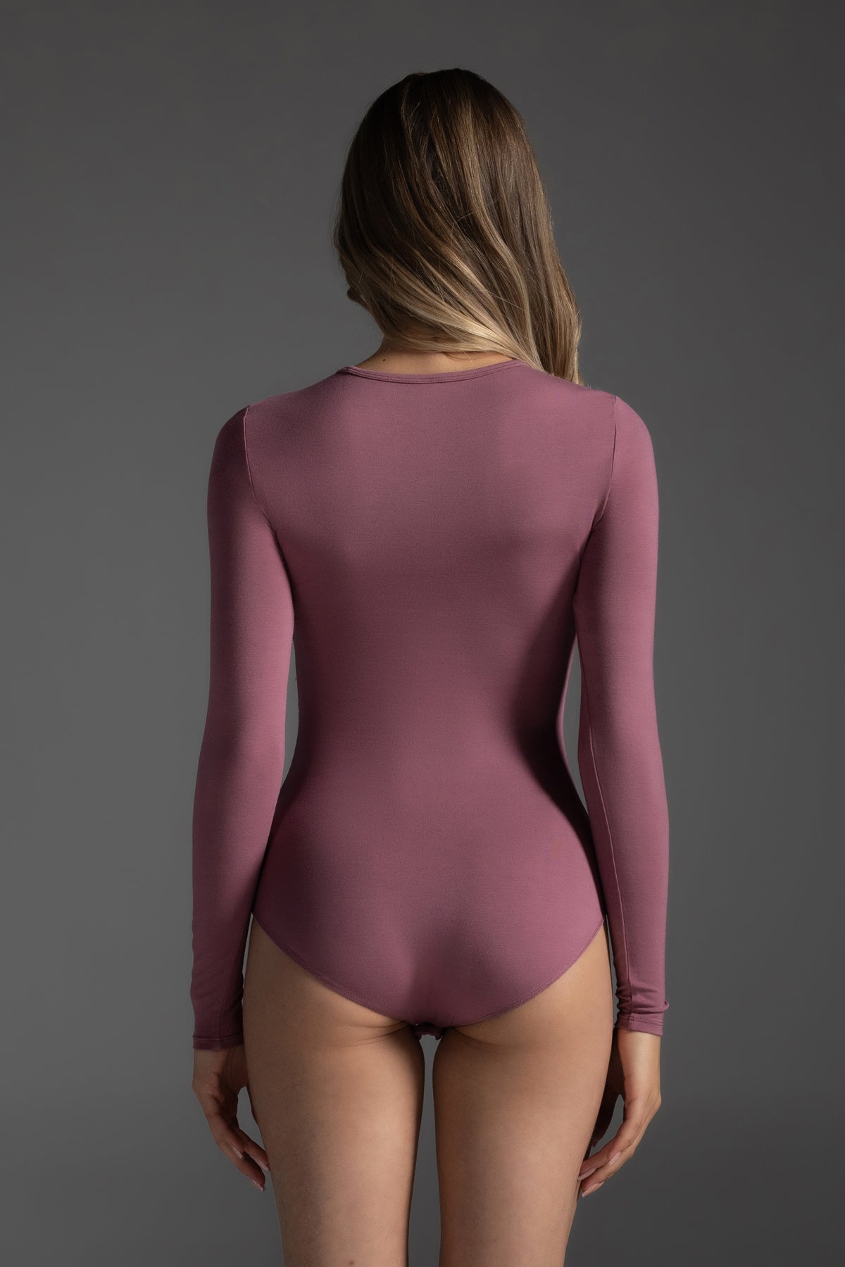 Judy Long Sleeve Crew Neck Full Back Bodysuit