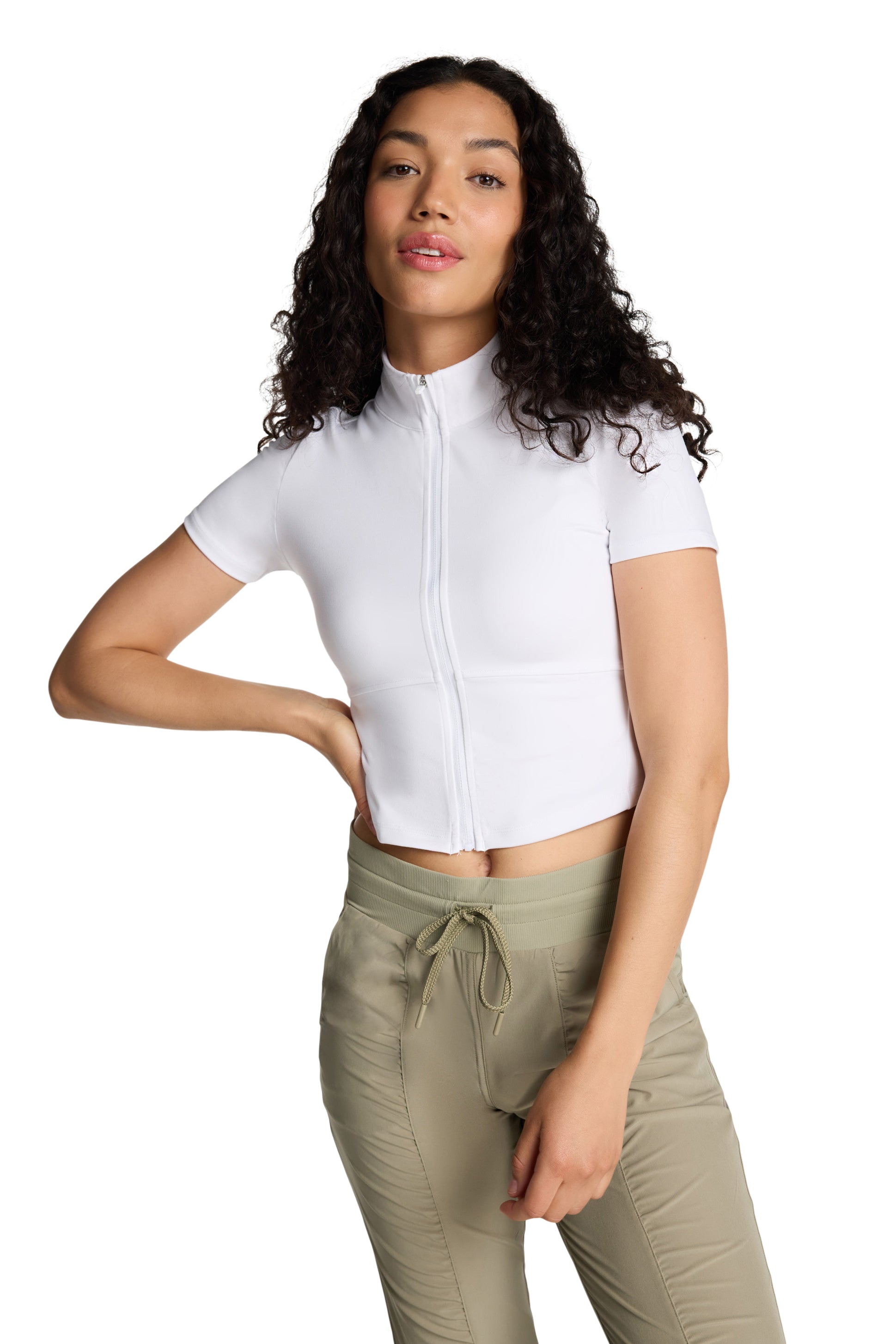 Haut zippé à col montant