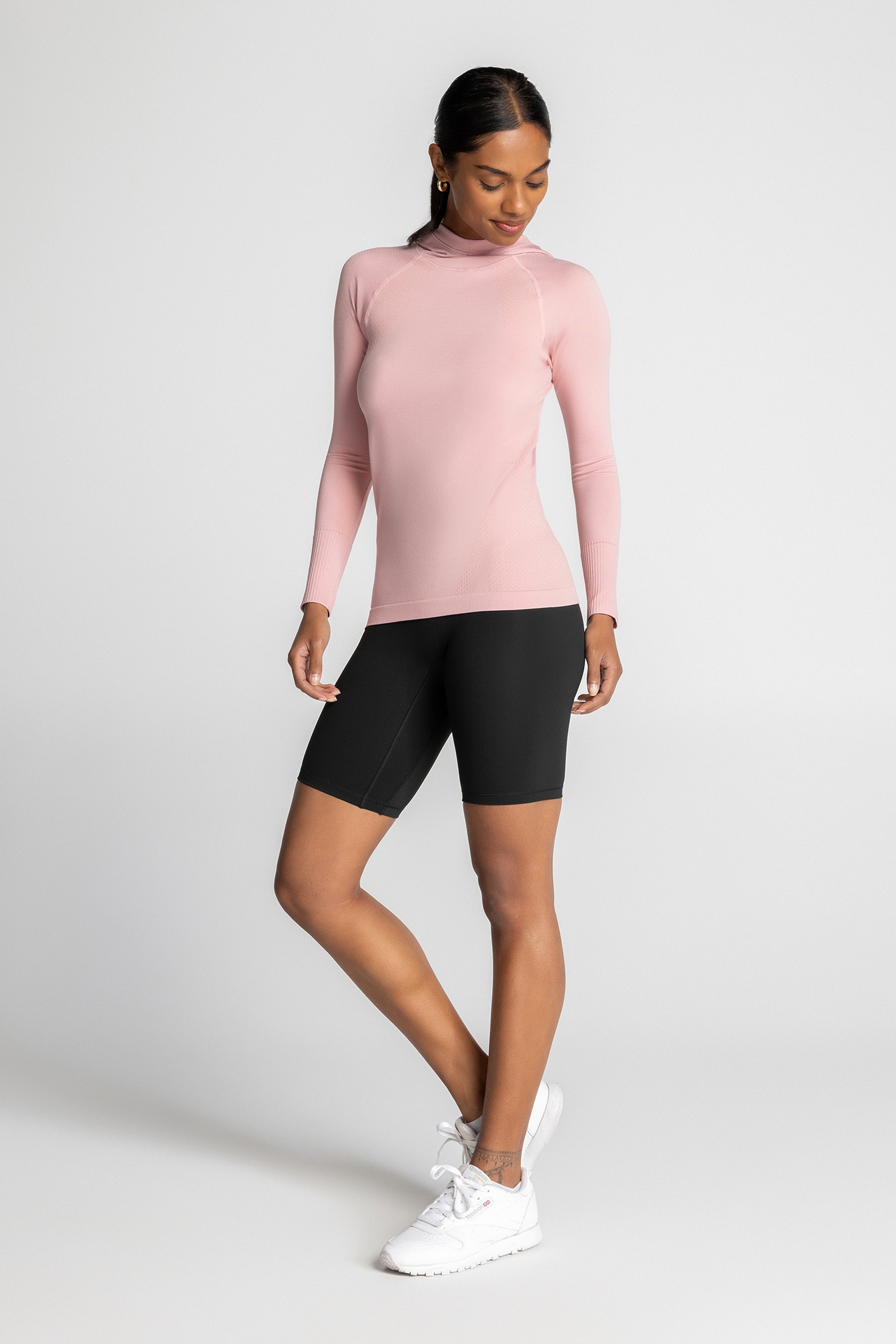 Haut de performance FlexBlend sans couture à capuche