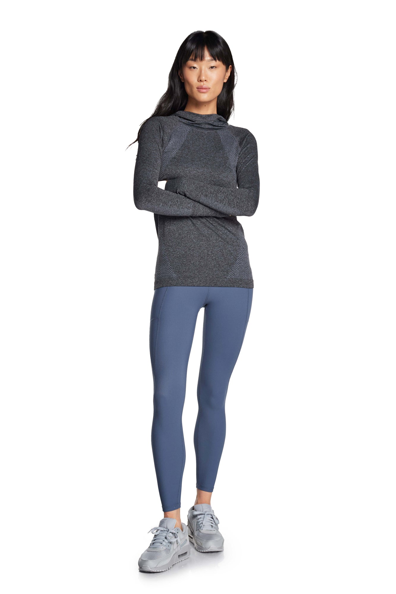 Haut de performance FlexBlend sans couture à capuche