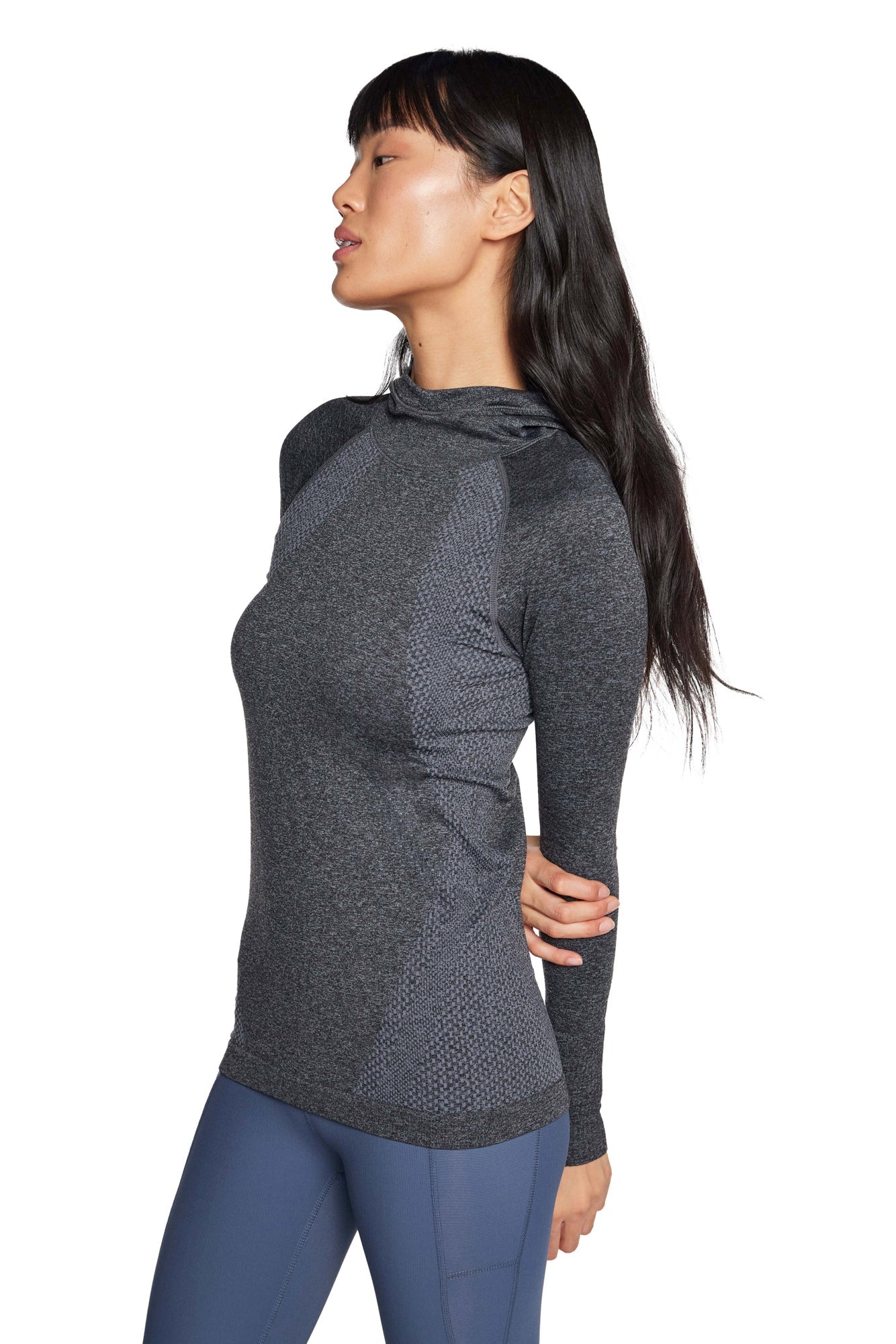 Haut de performance FlexBlend sans couture à capuche