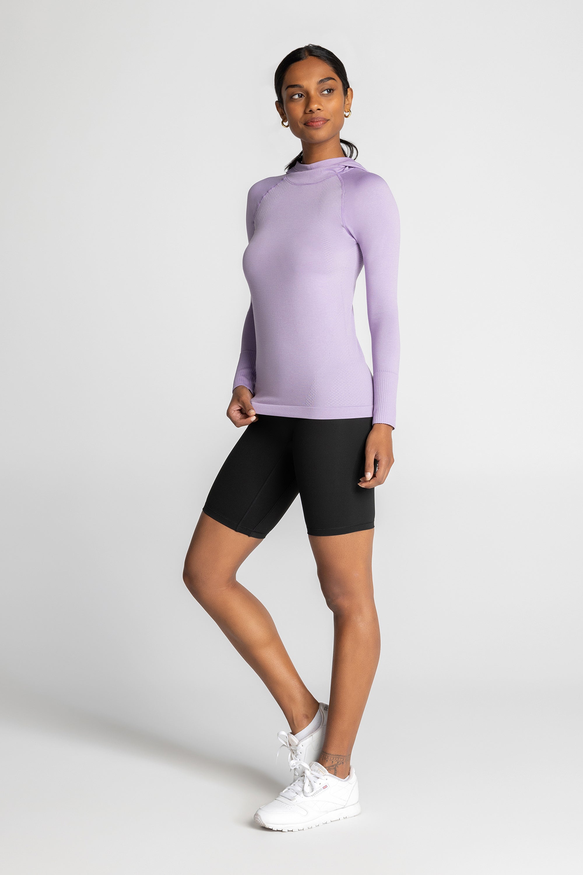Haut de performance FlexBlend sans couture à capuche