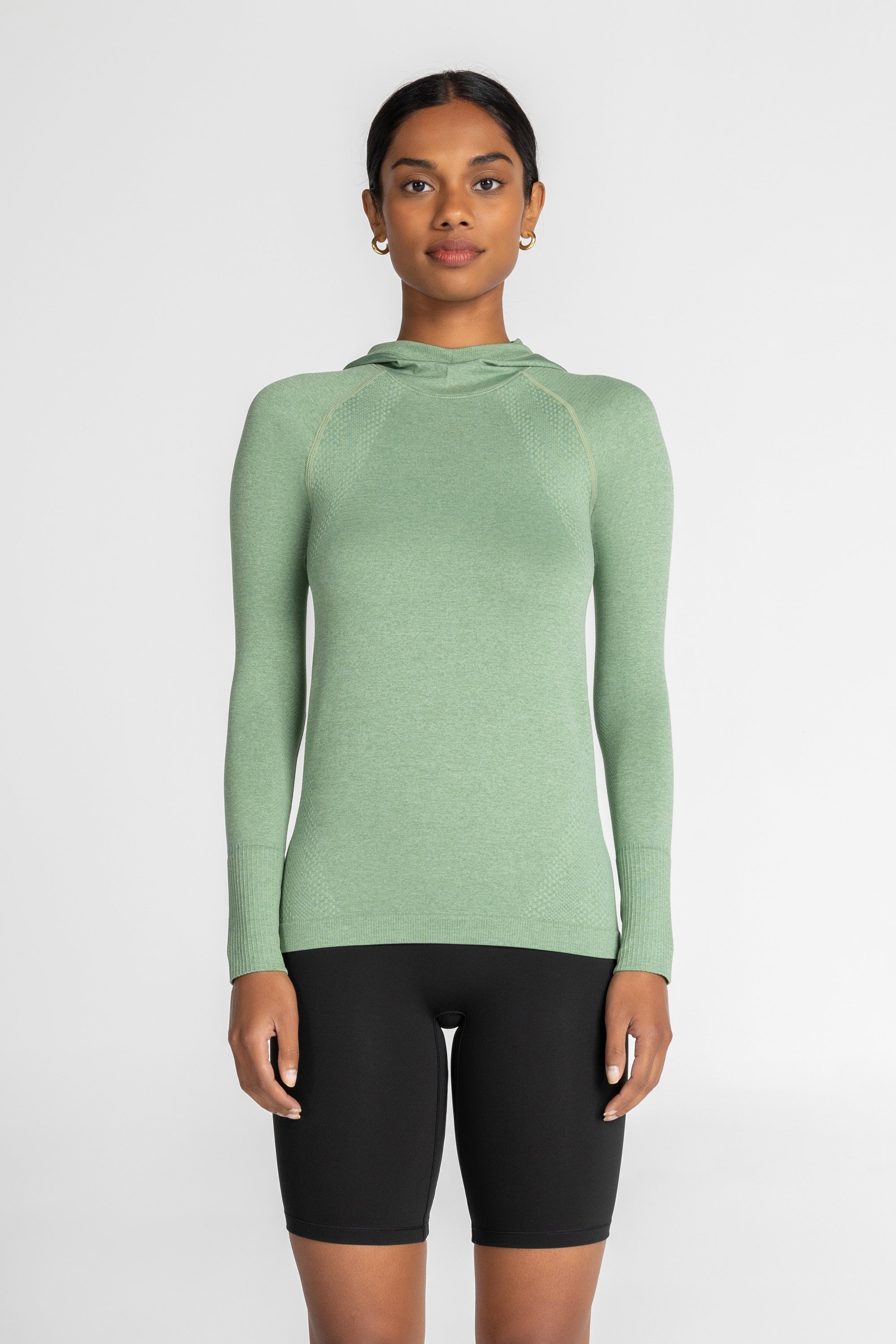 Haut de performance FlexBlend sans couture à capuche