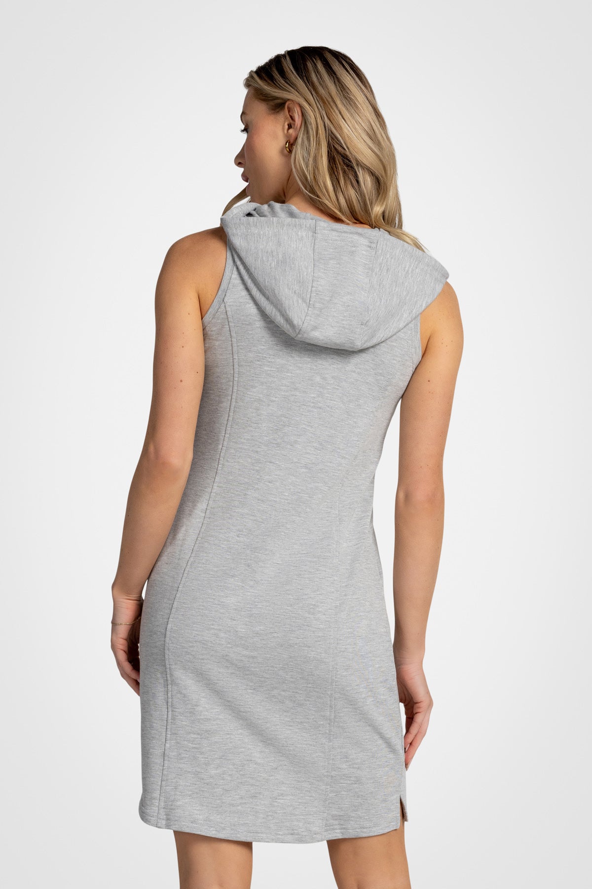 Outdoor French Terry Sleeveless Tank Top Hoodie Dress