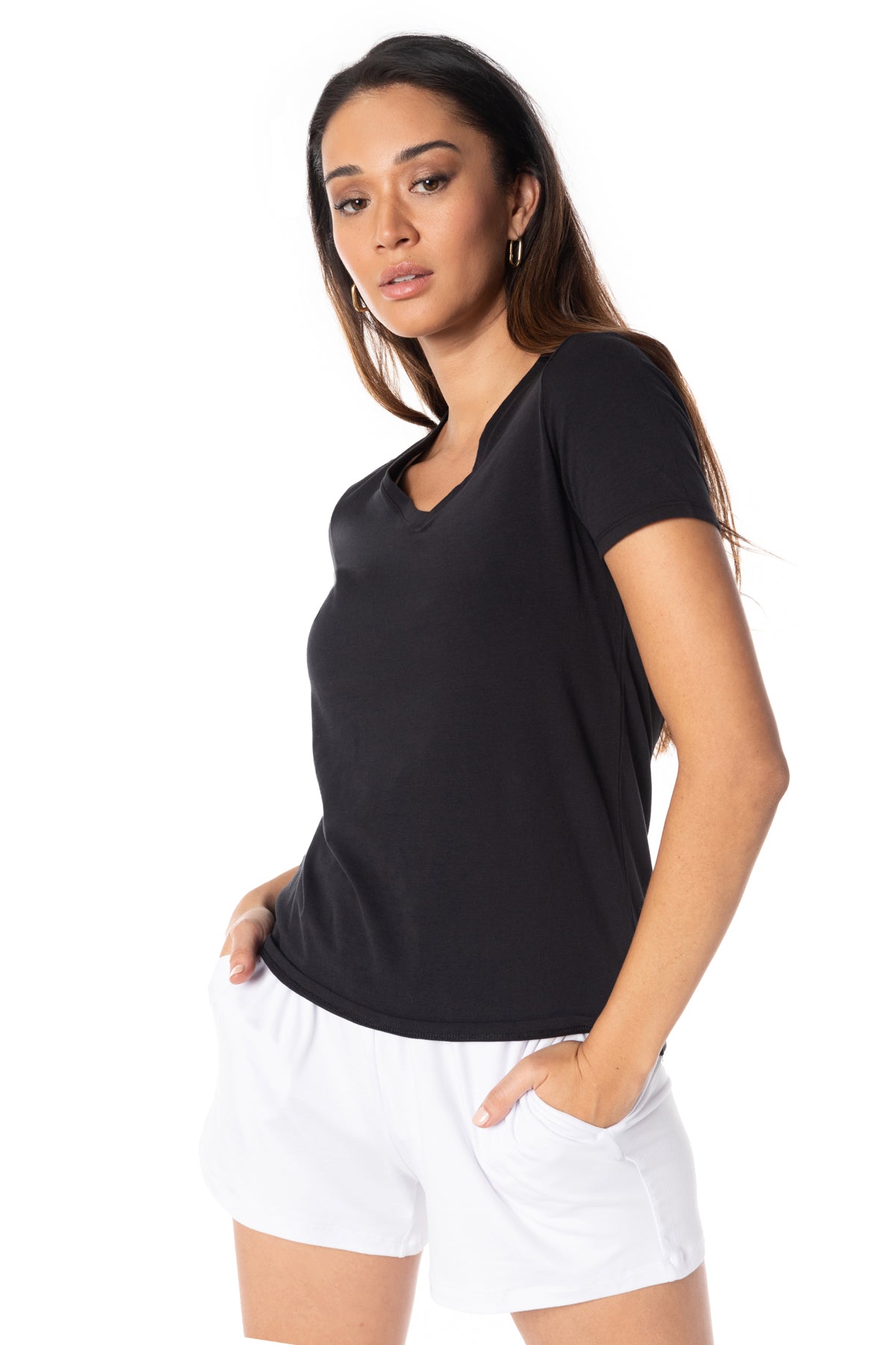 Free Spirit V-Neck Short Sleeve Top