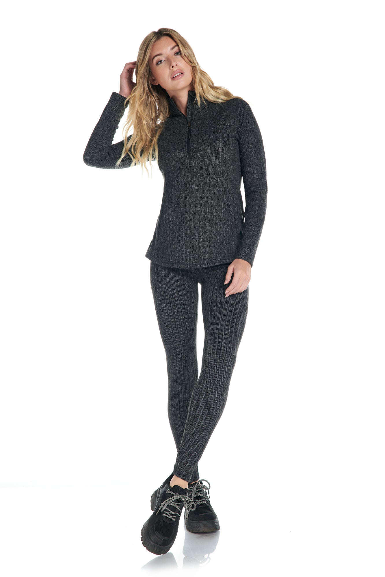 Seamless Herringbone Jacquard Warm Legging