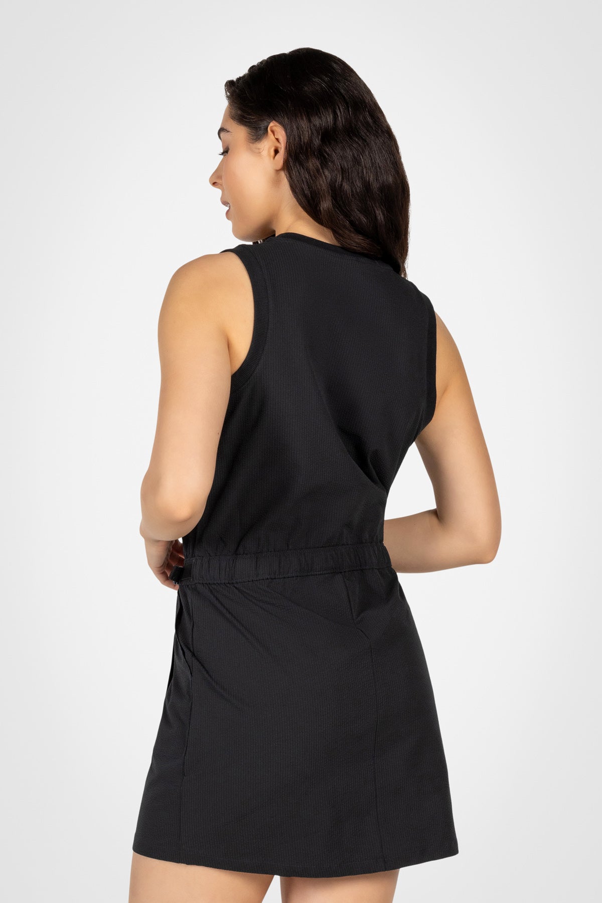 Robe nageur ceinturée en seersucker