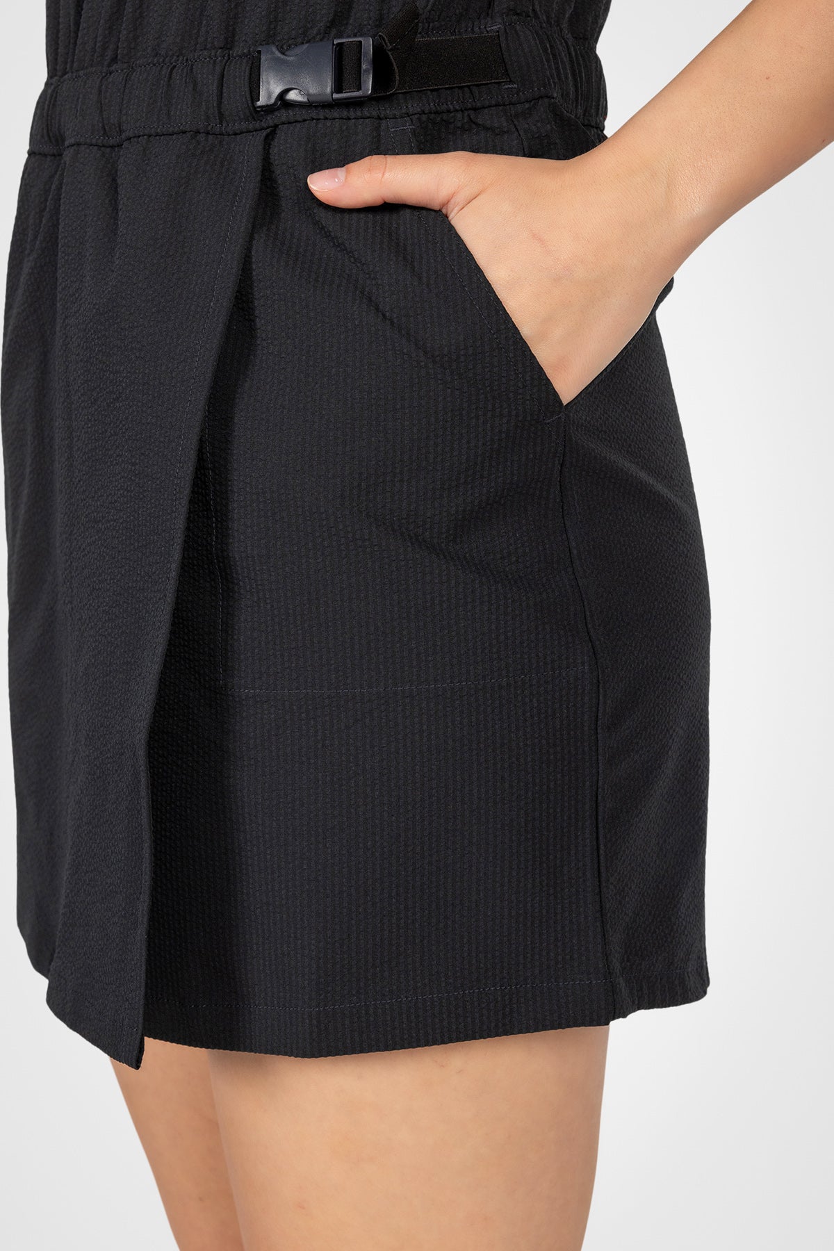 Seersucker Belted Racer Dress