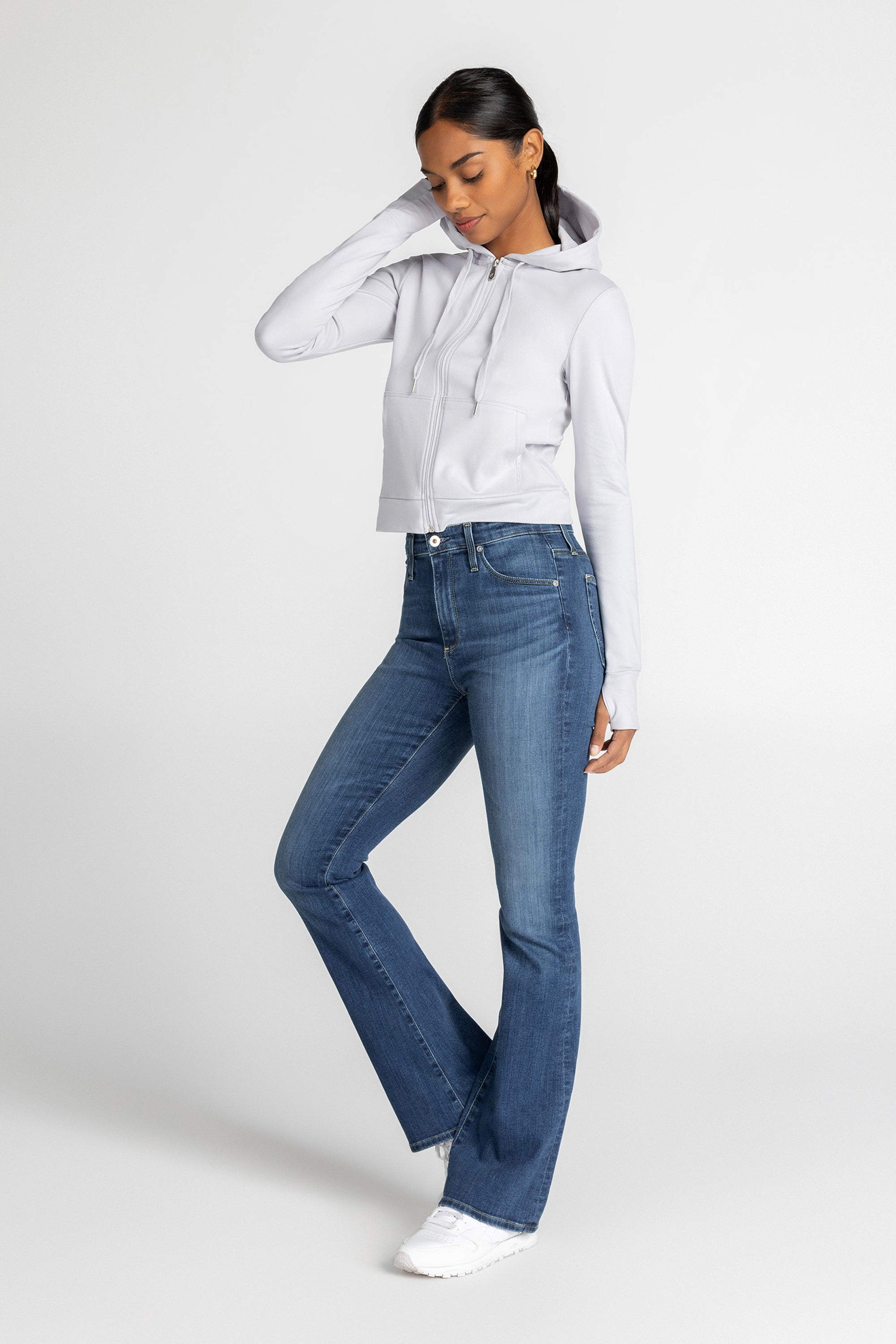 Sweat à capuche en molleton côtelé après-ski