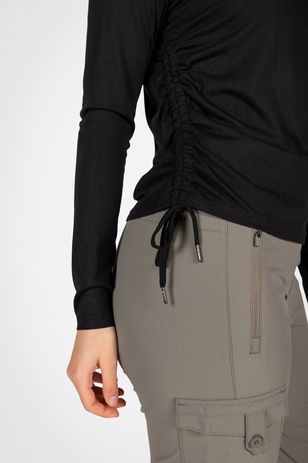 Haut froncé à manches longues Active