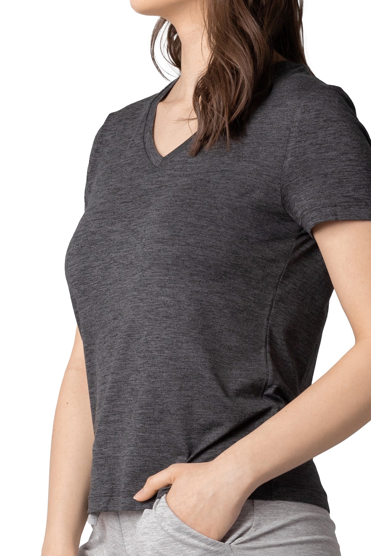 Haut en tricot à manches courtes et encolure en V