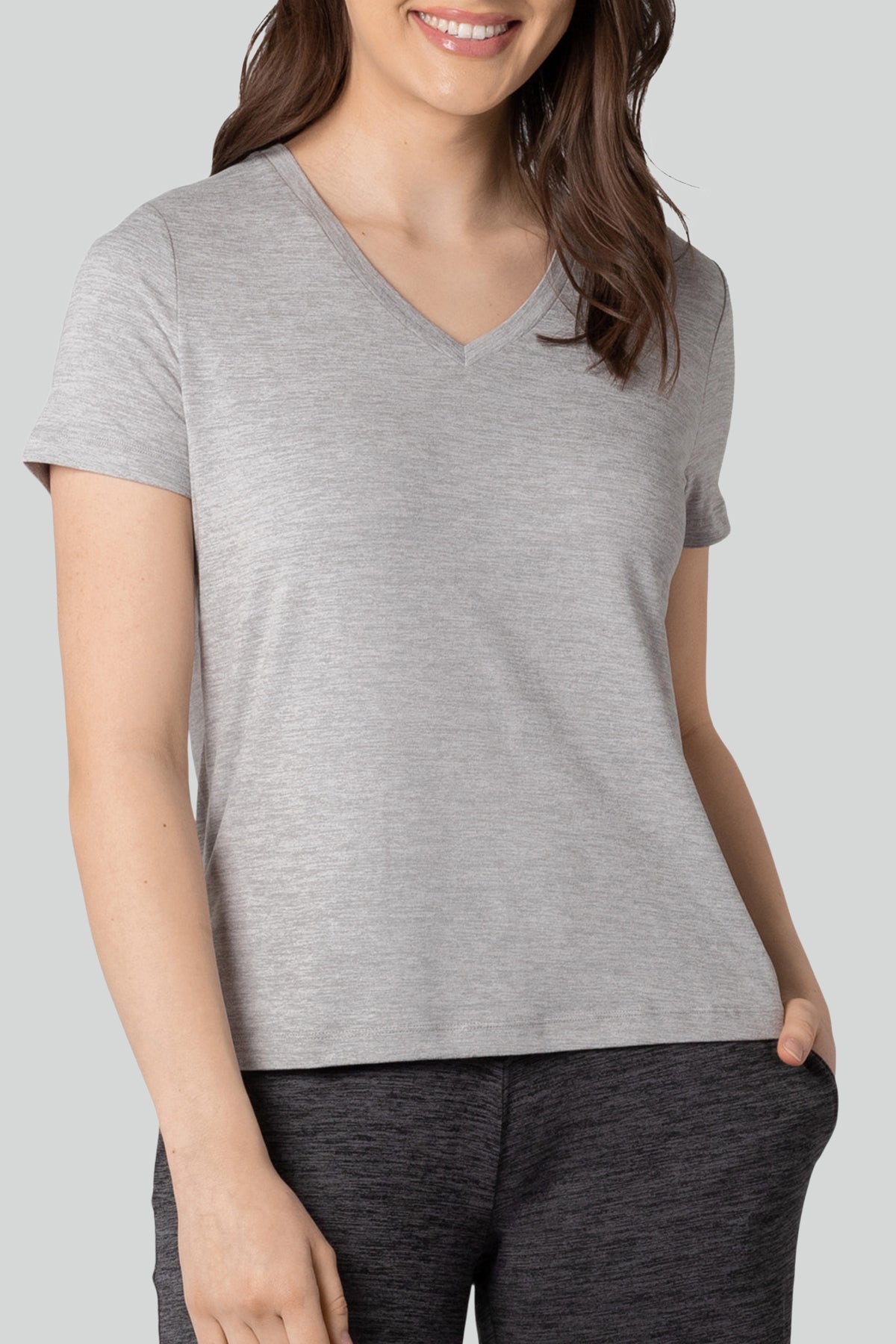 Haut en tricot à manches courtes et encolure en V