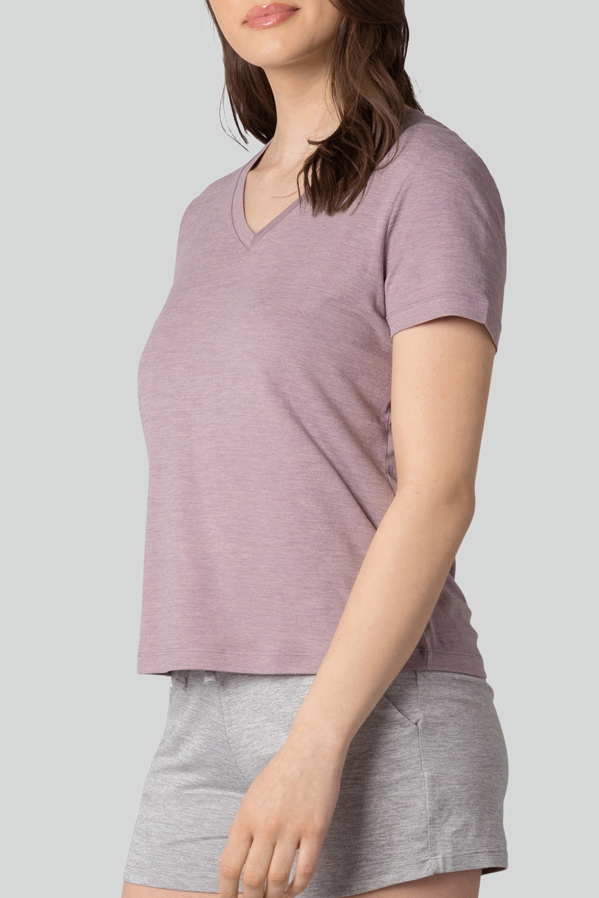 Haut en tricot à manches courtes et encolure en V