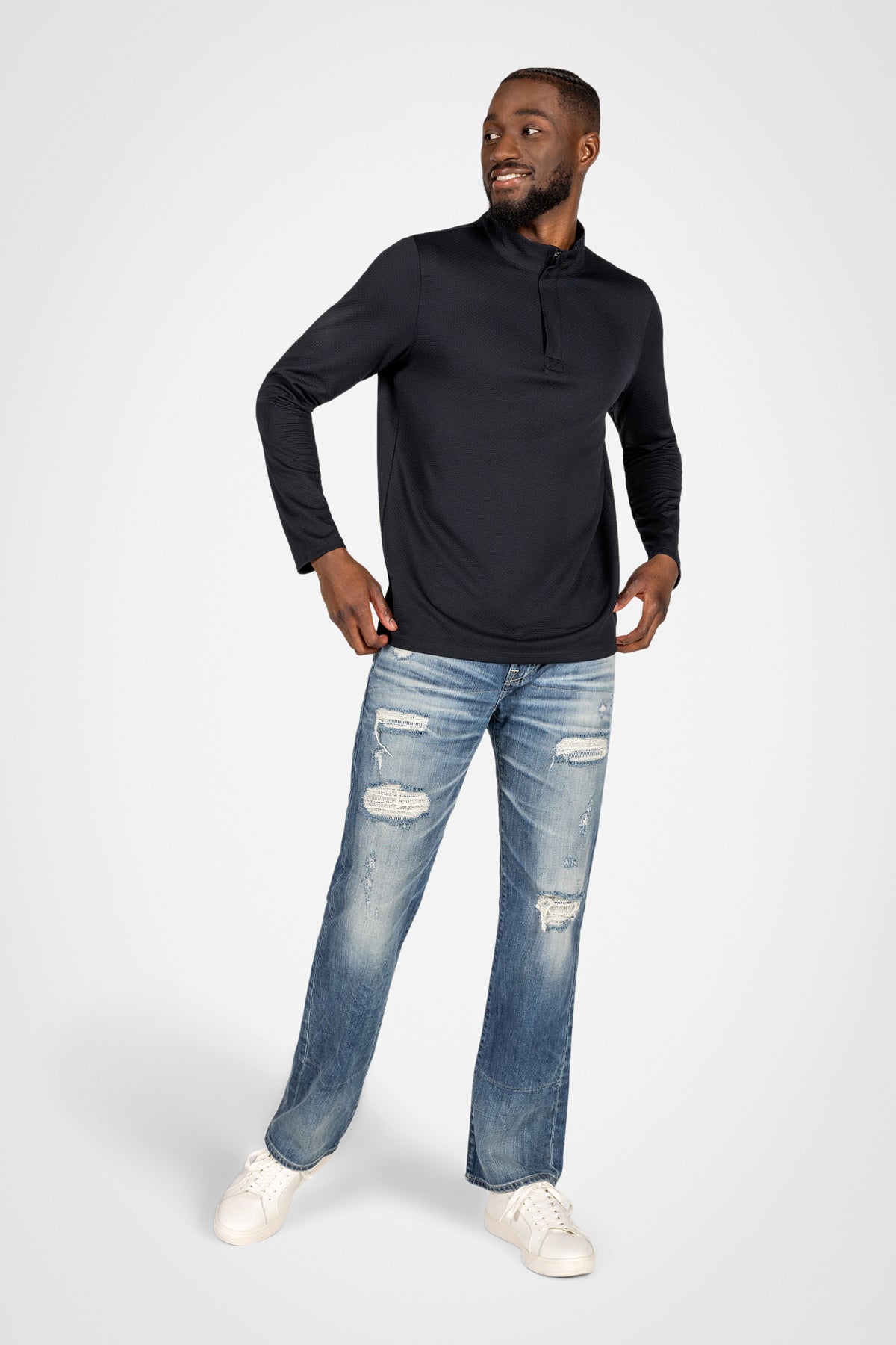 Ronaldo Zip Mock Top