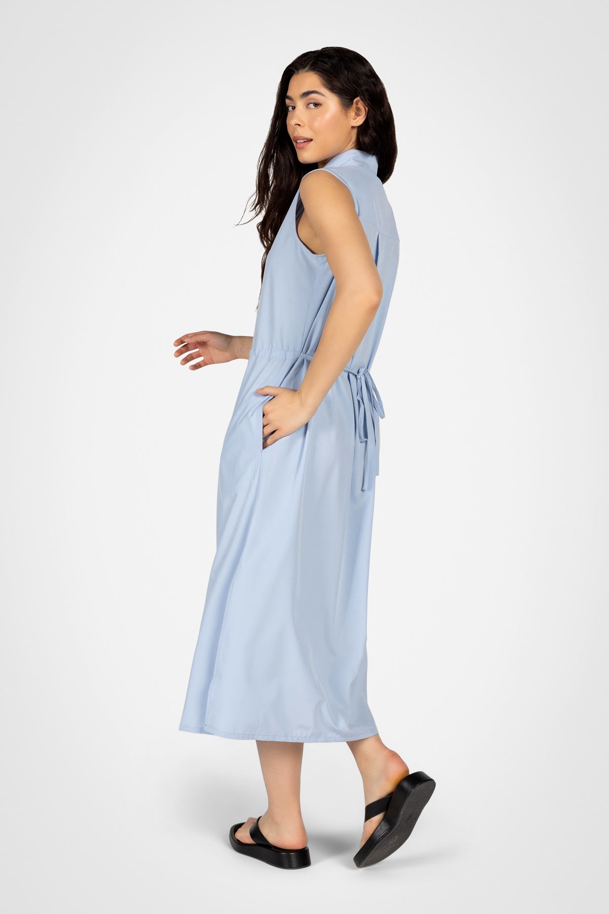 Flowline Maxi Shirt Dress