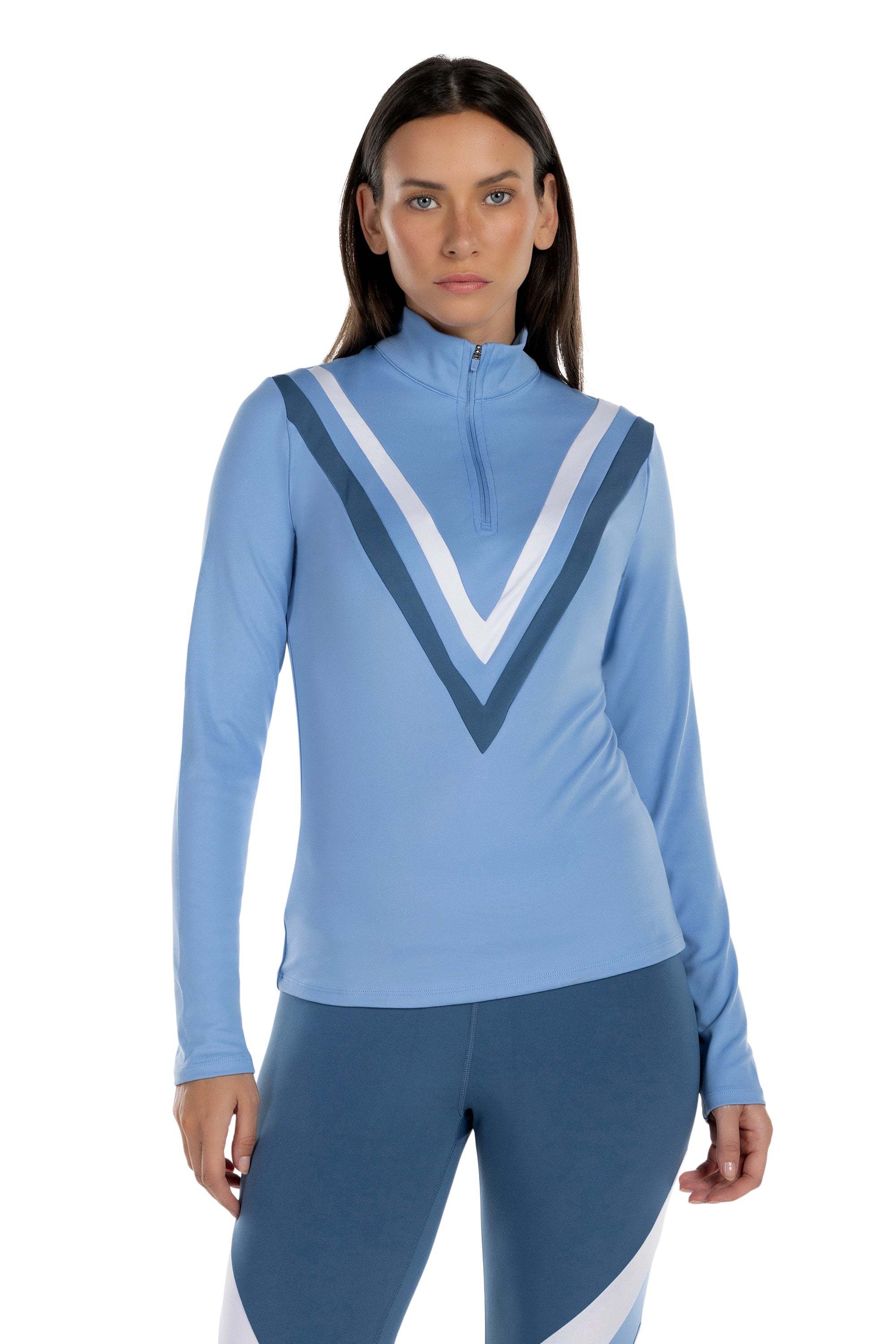 Striped Athletic 1/4 Zip Top