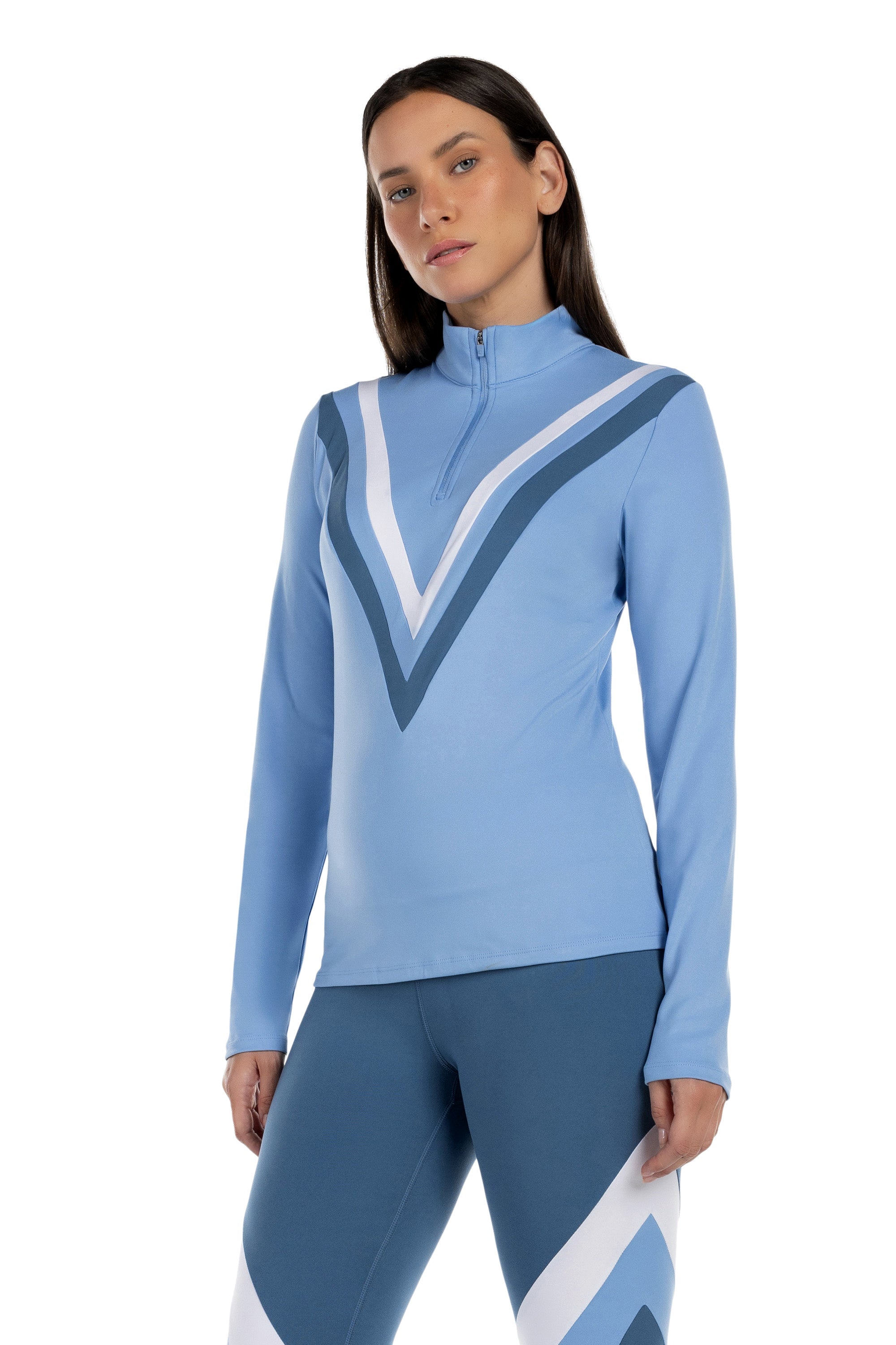 Striped Athletic 1/4 Zip Top