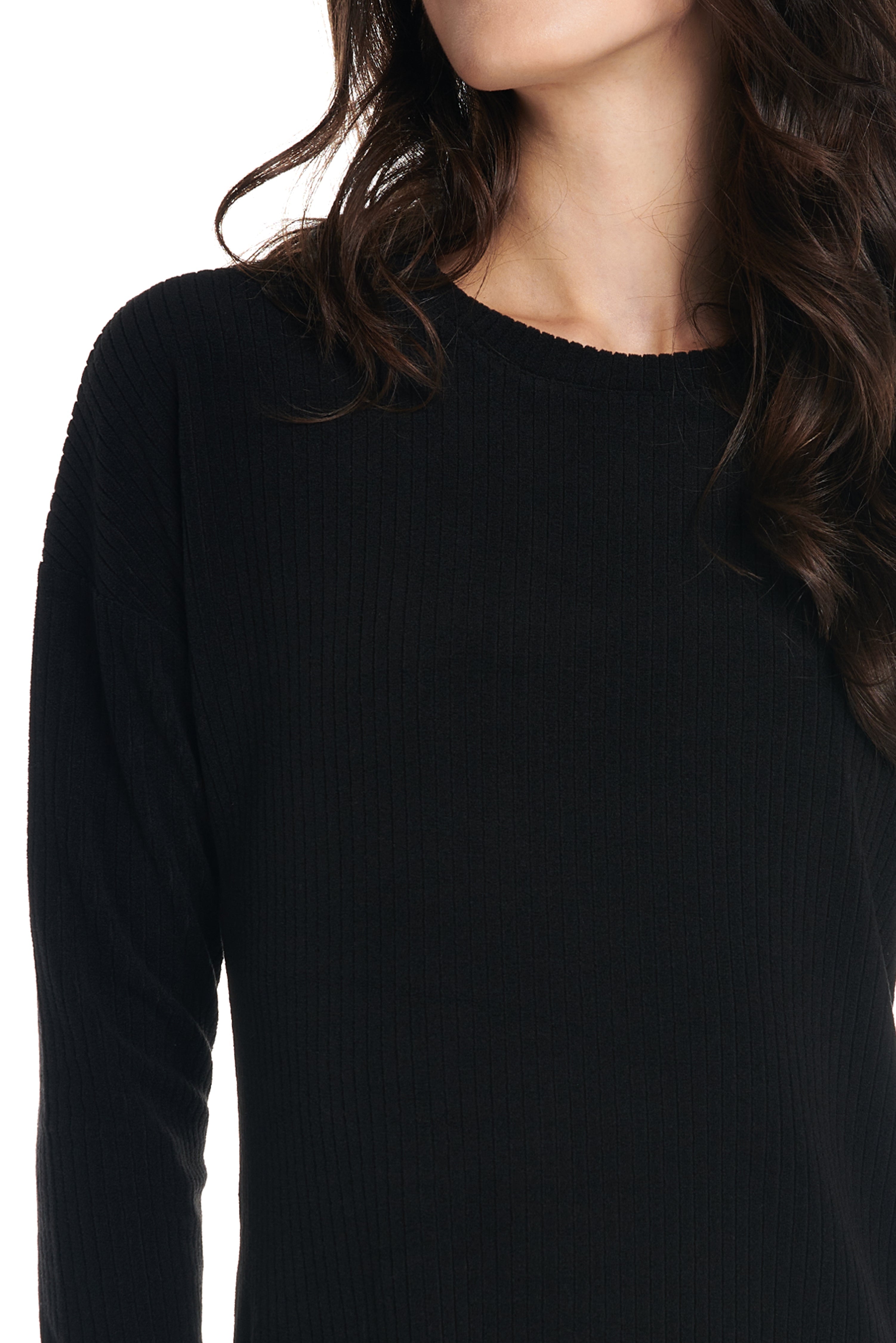 Robe longue Lounge à manches longues en velours côtelé