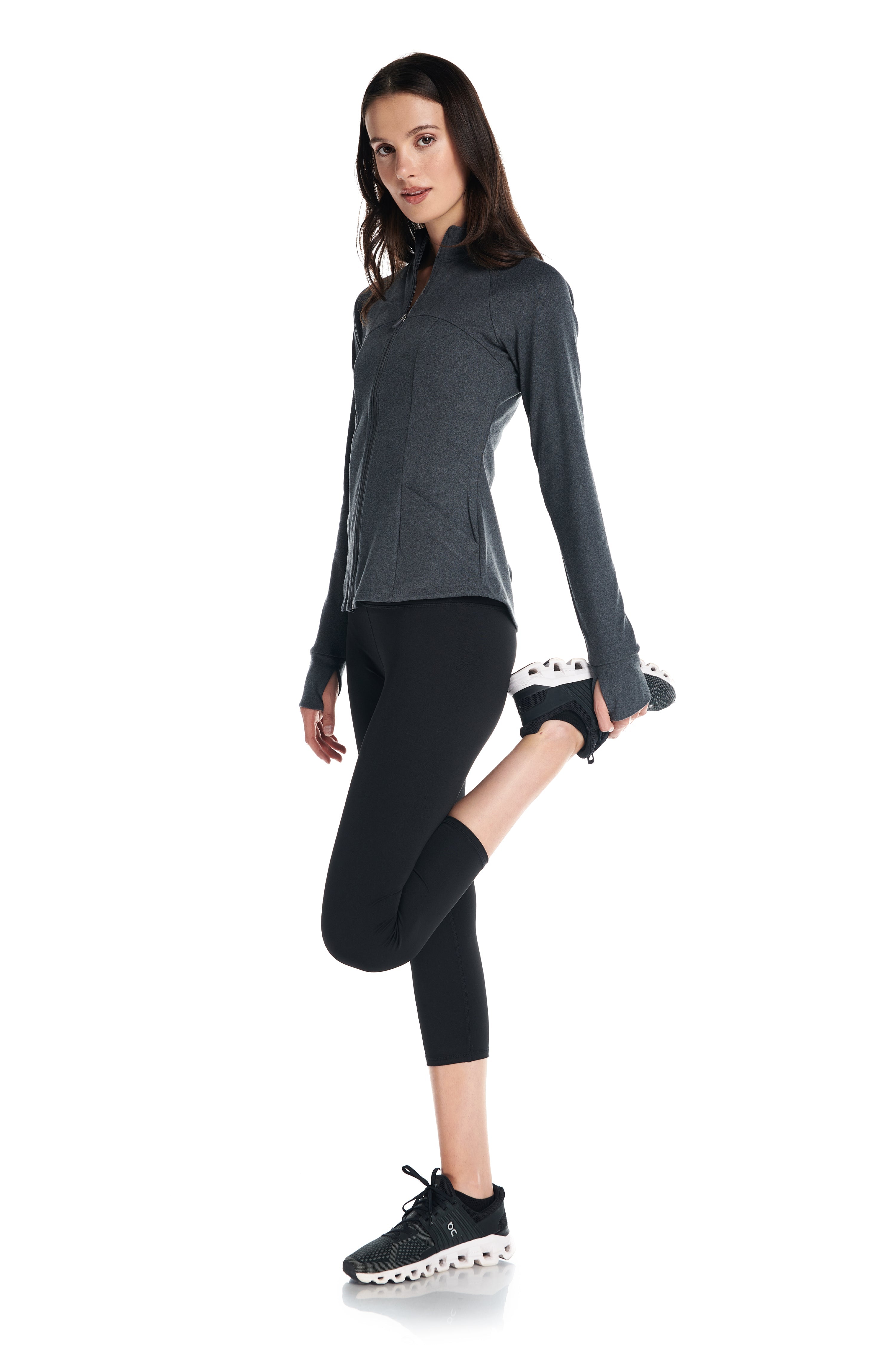 Aspen Sporty Zip Up Long-Sleeve Sweater