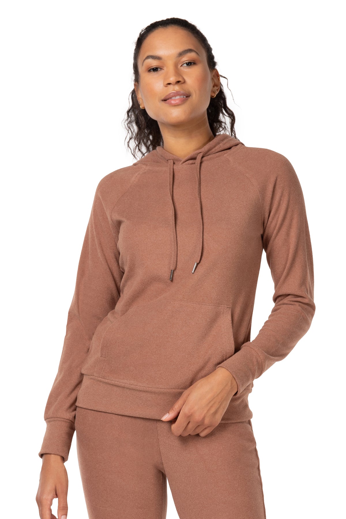 Sweat à capuche après-ski en molleton côtelé