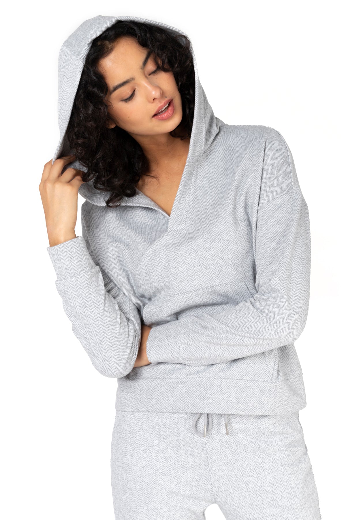 Sweat à capuche Alaska en jacquard brossé double