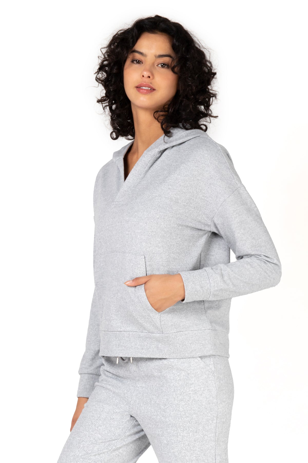 Sweat à capuche Alaska en jacquard brossé double