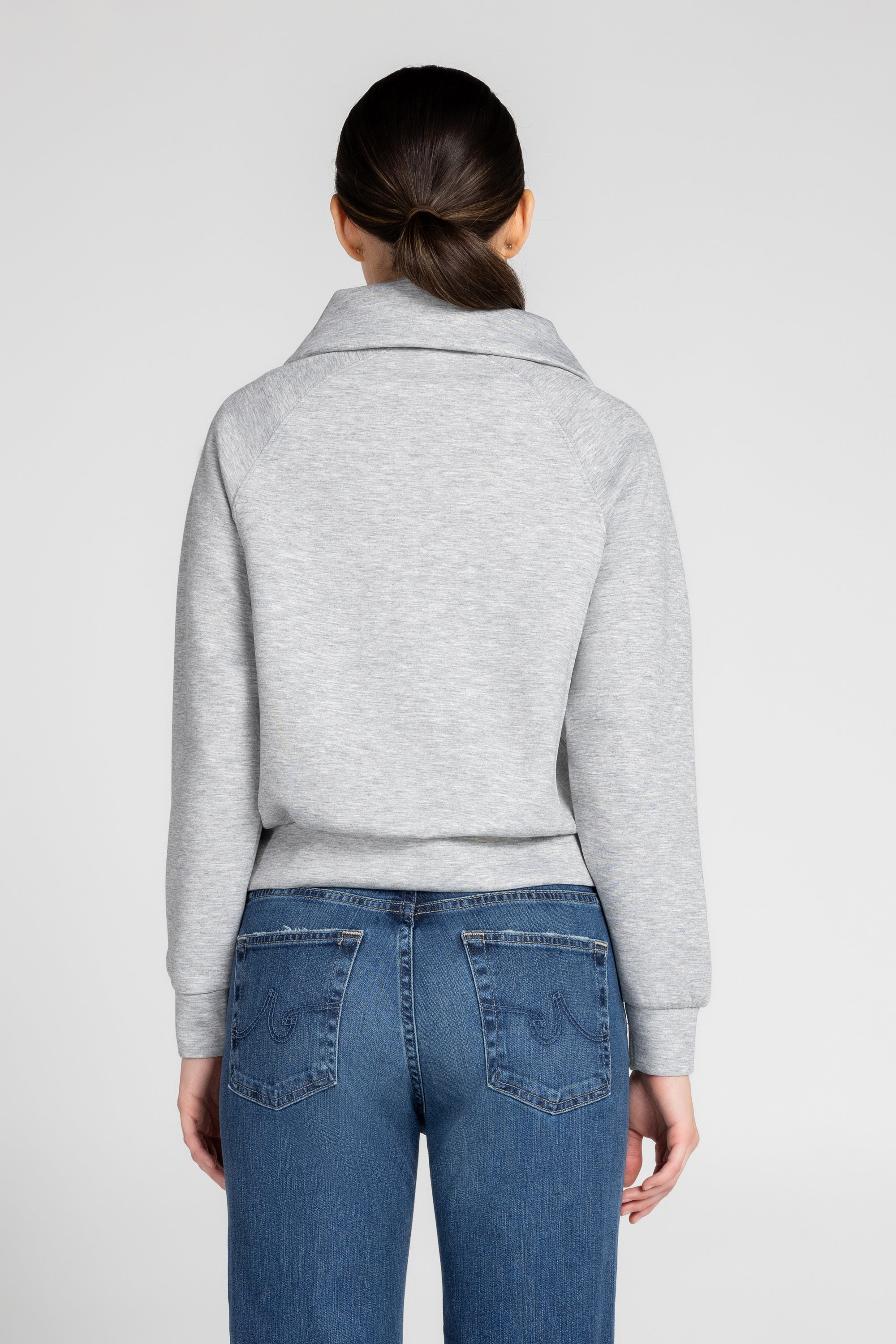 Sweat-shirt à col cheminée et demi-zip Kaia