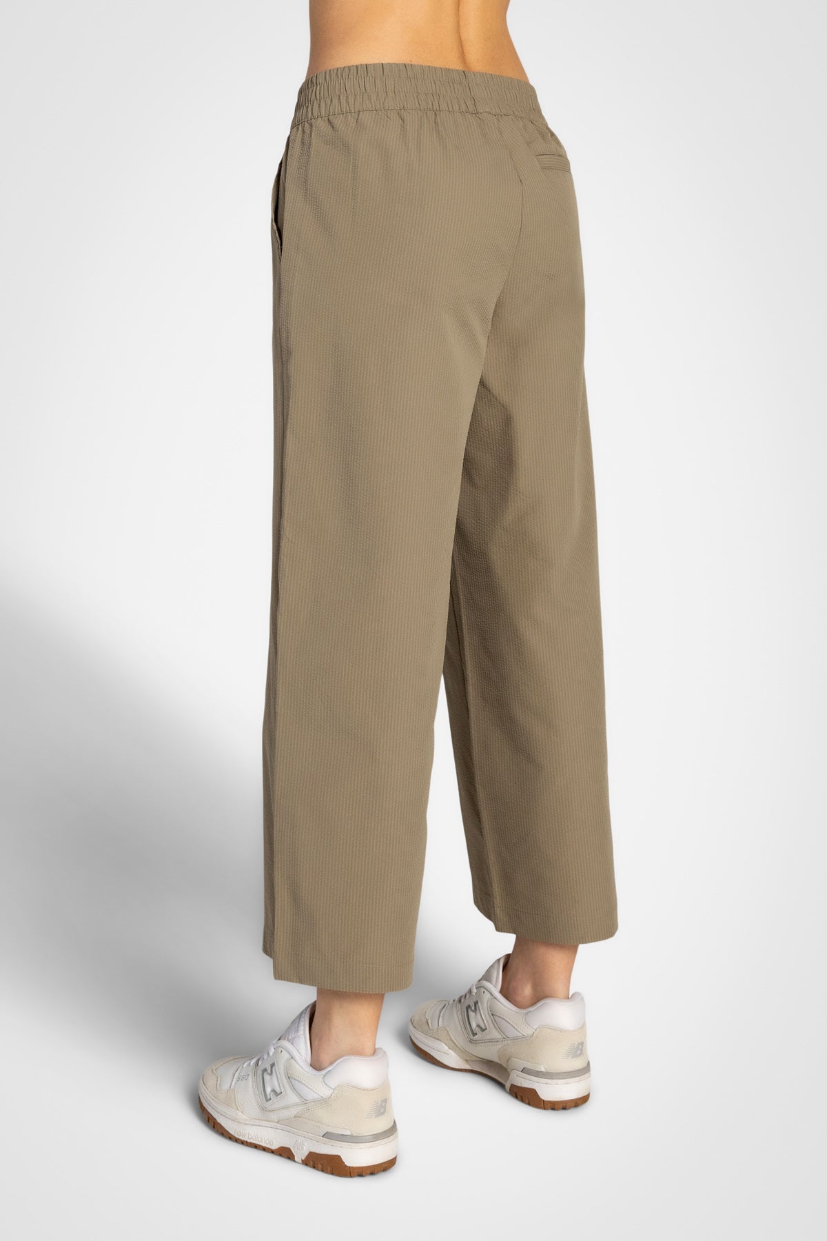Seersucker Wide Crop Pant