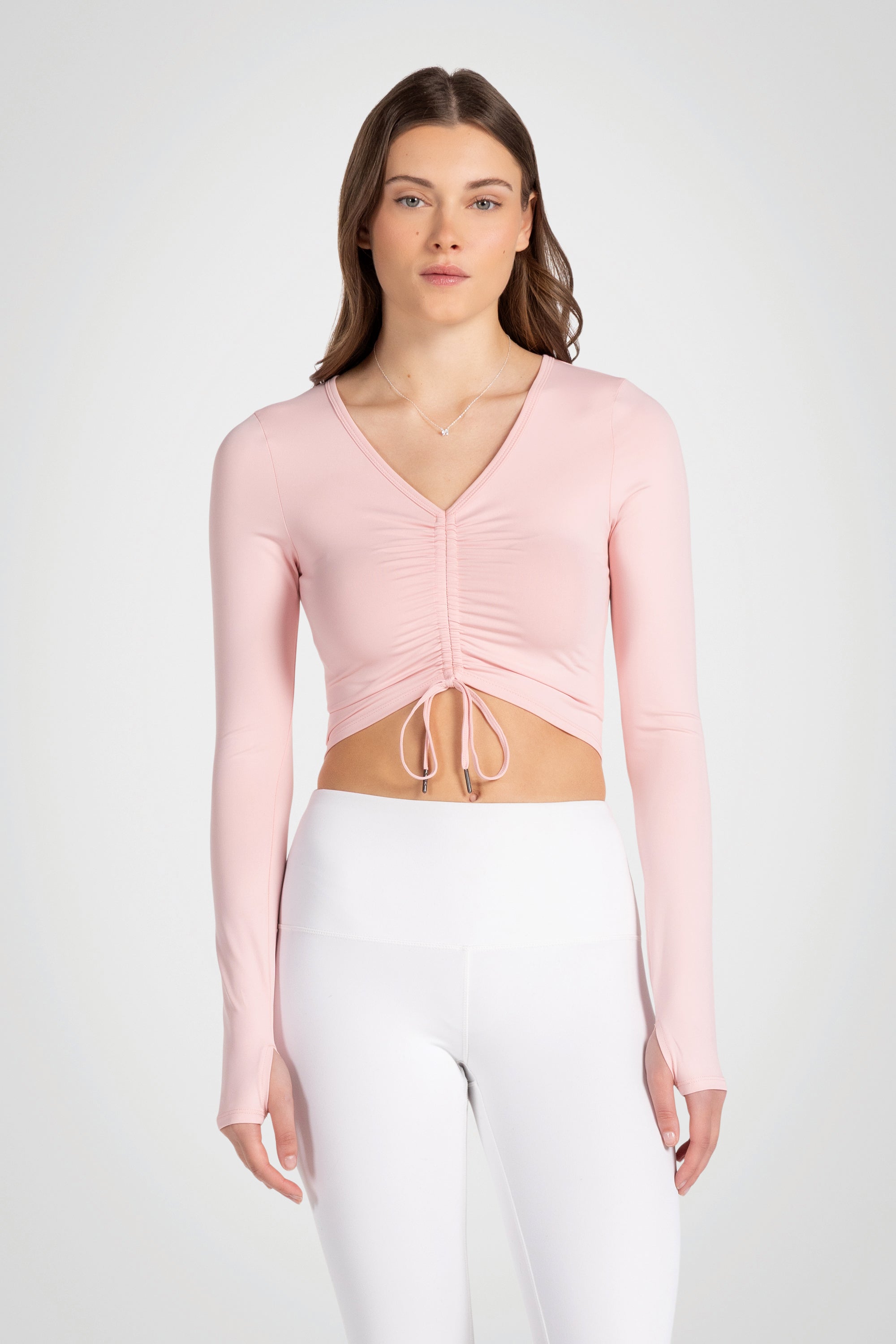 Softgather V-Neck Long Sleeve Top