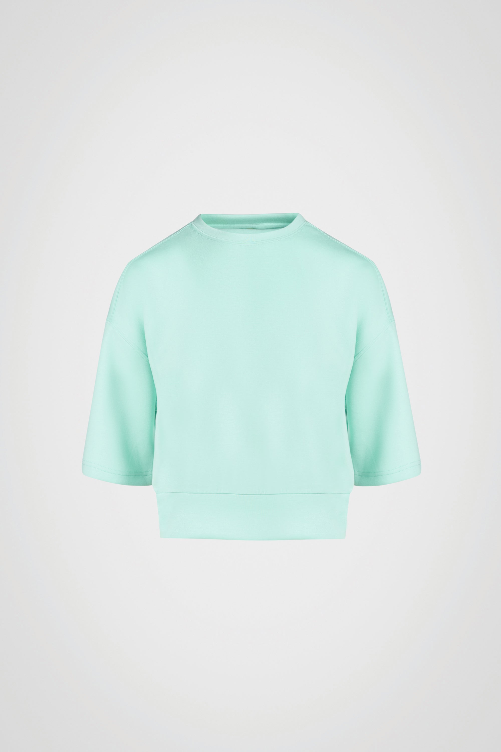 Stretch Knit Crew Neck Short Sleeve Top