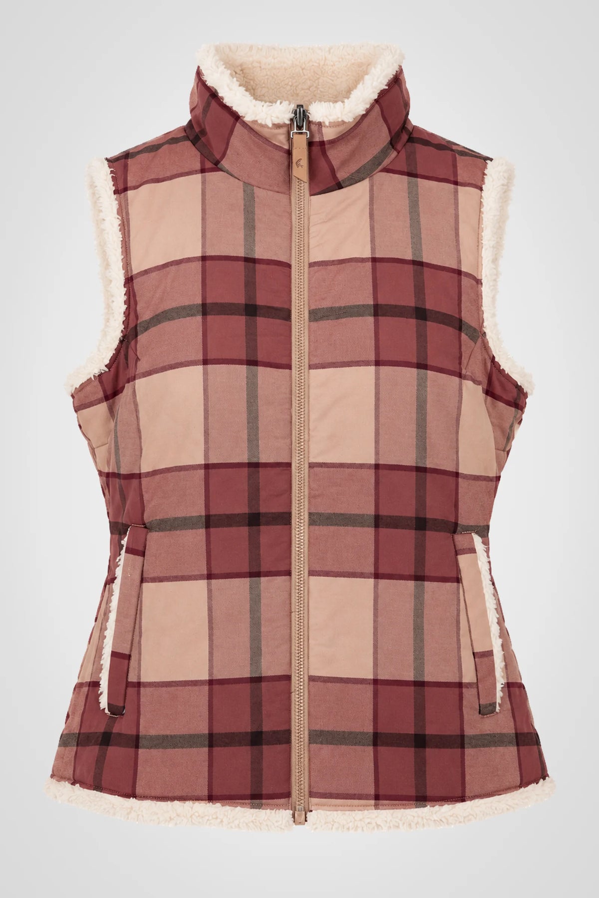 Everelle Plaid Reversible Sherpa Vest