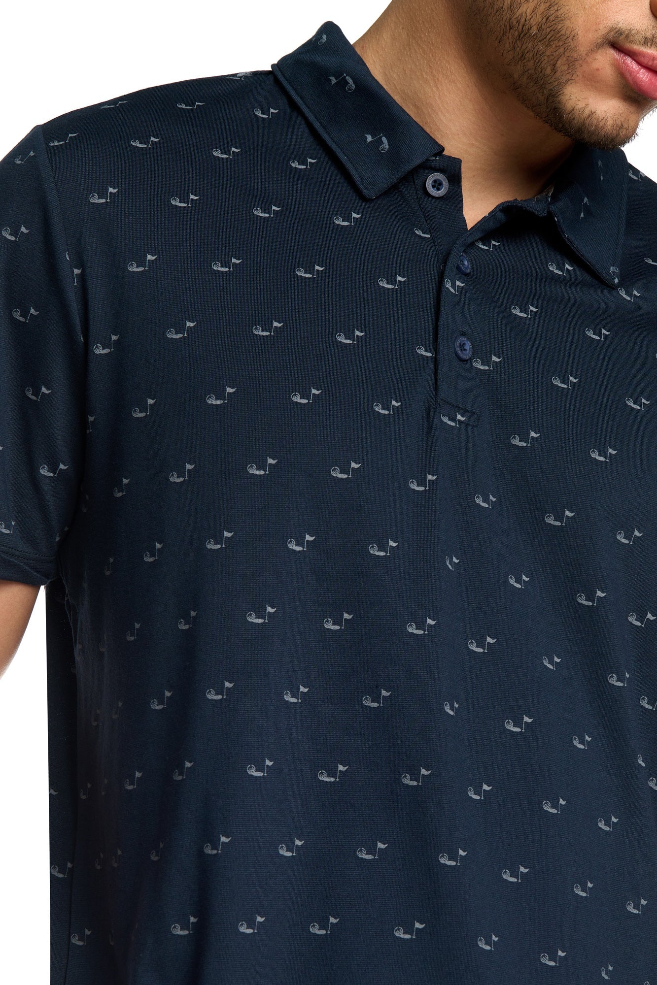 Sky's the Limit Printed Golf Polo