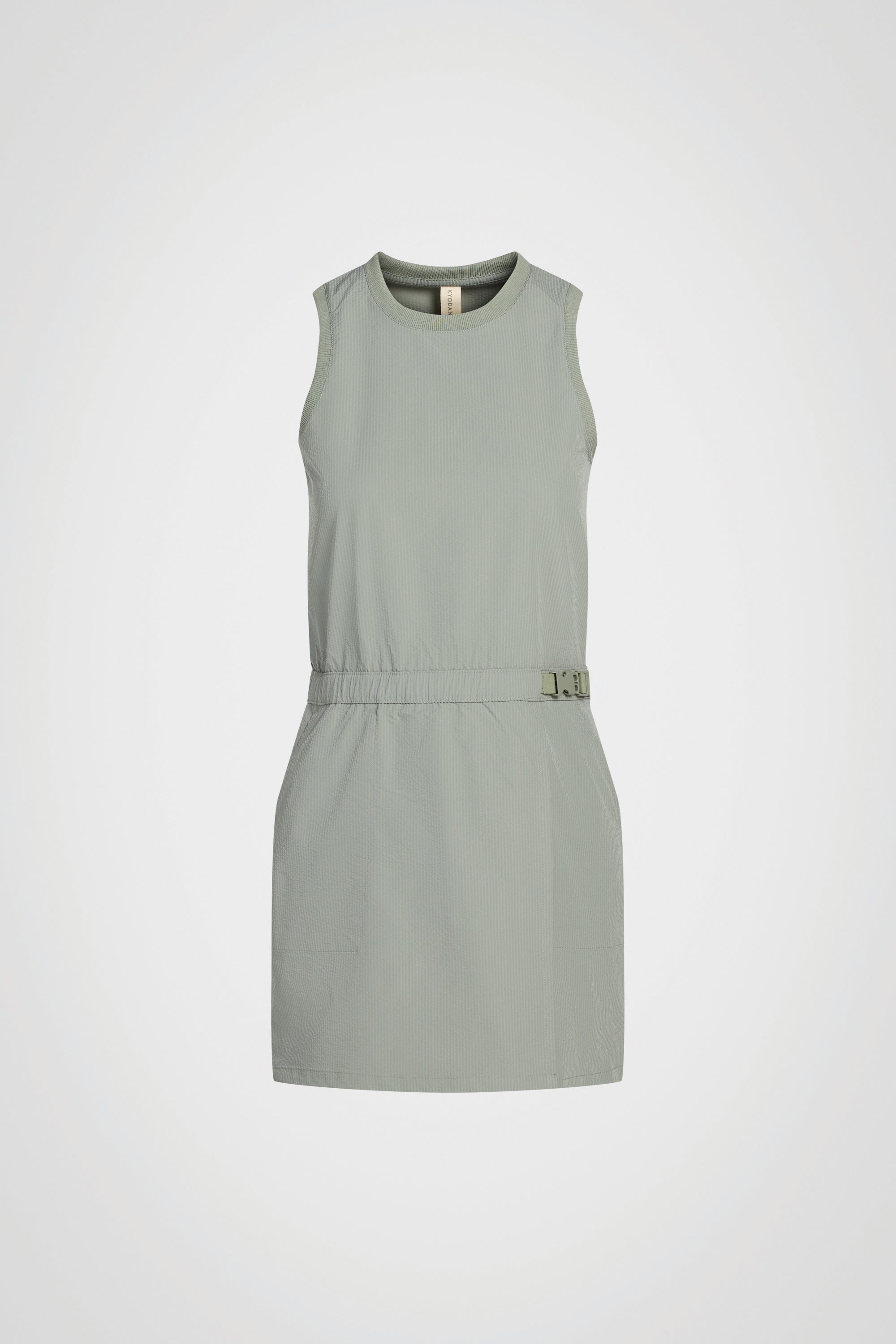 Robe de course ceinturée en seersucker