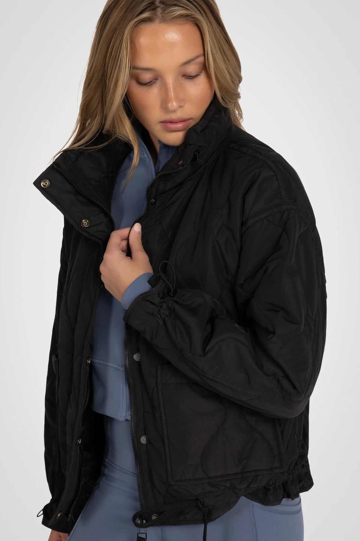 Veylora Cinch-Hem Quilted Jacket