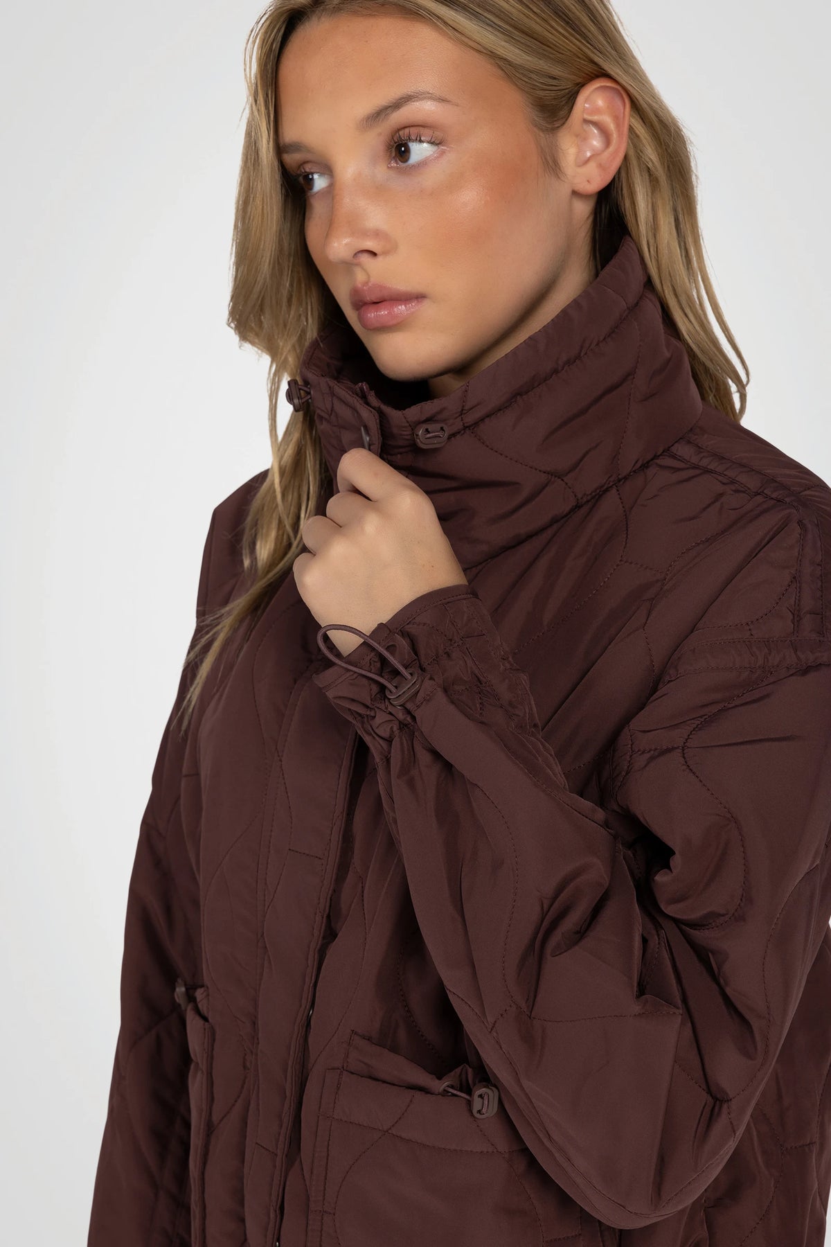 Veylora Cinch-Hem Quilted Jacket