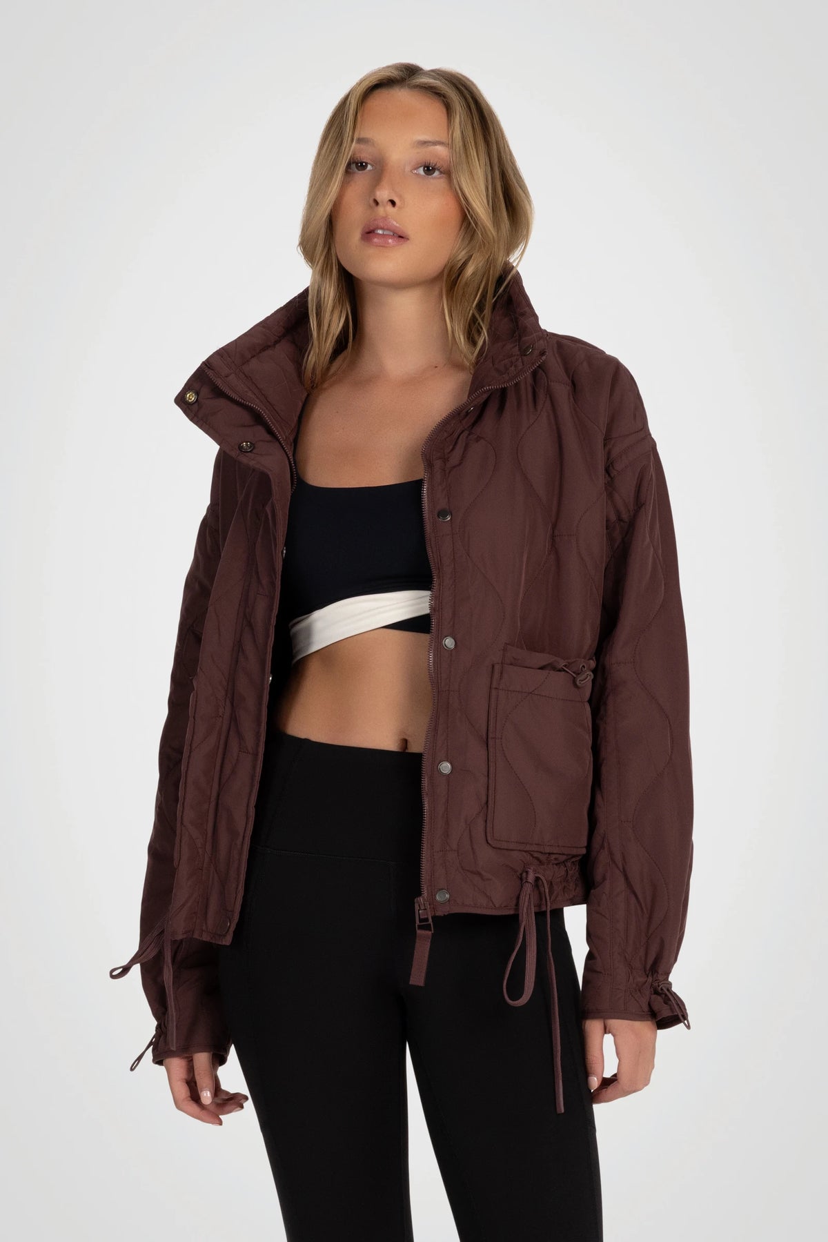 Veylora Cinch-Hem Quilted Jacket