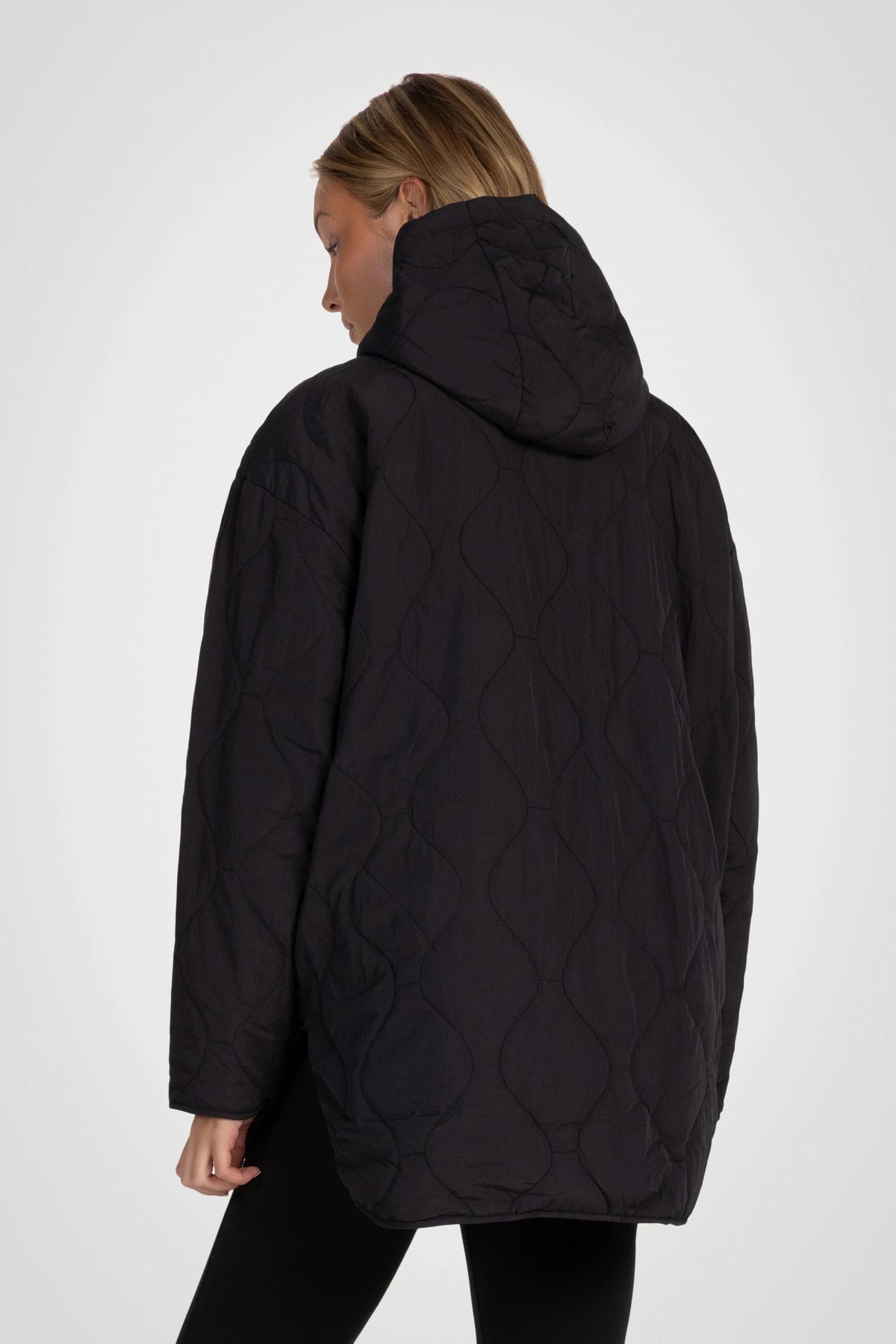 Avelune Hi-Low Quilted Hooded Jacket