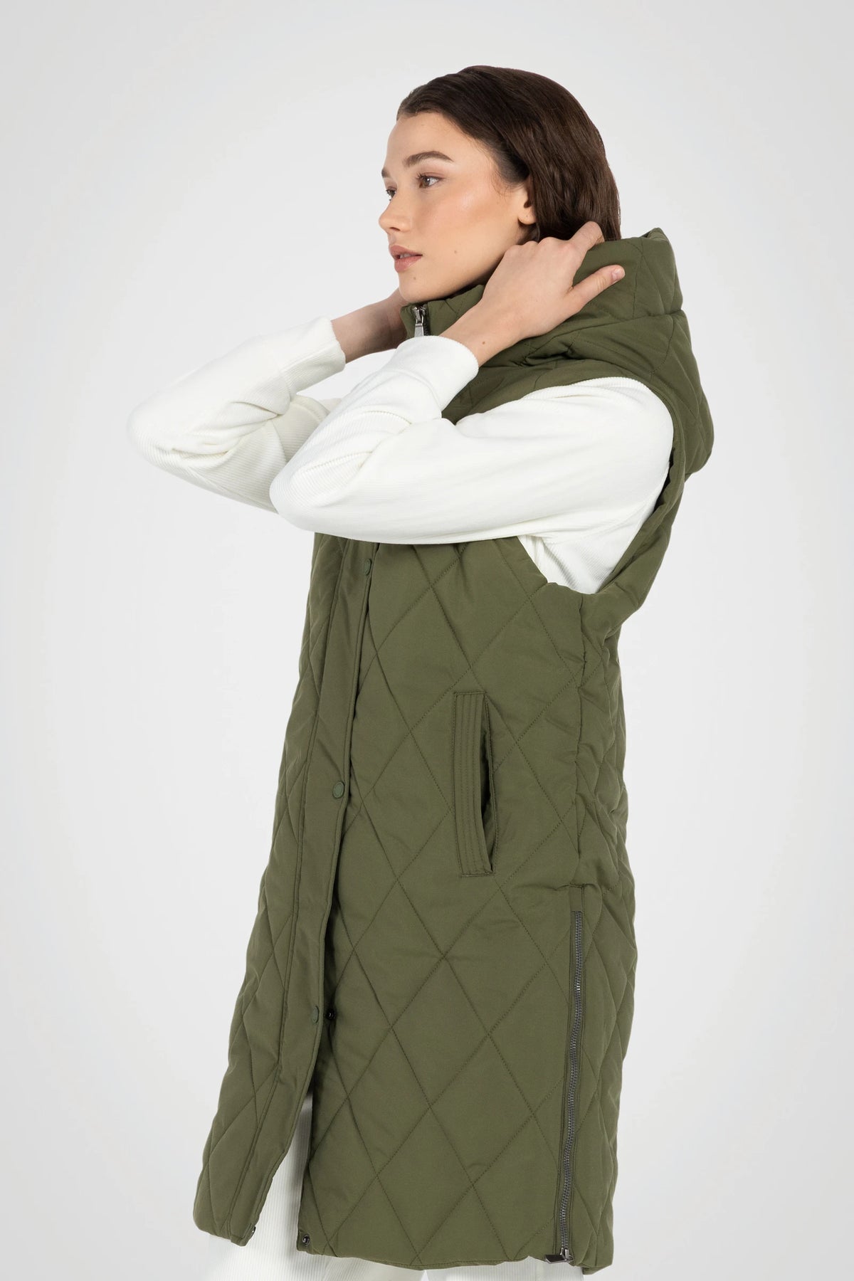 Diamond Long Puffer Vest