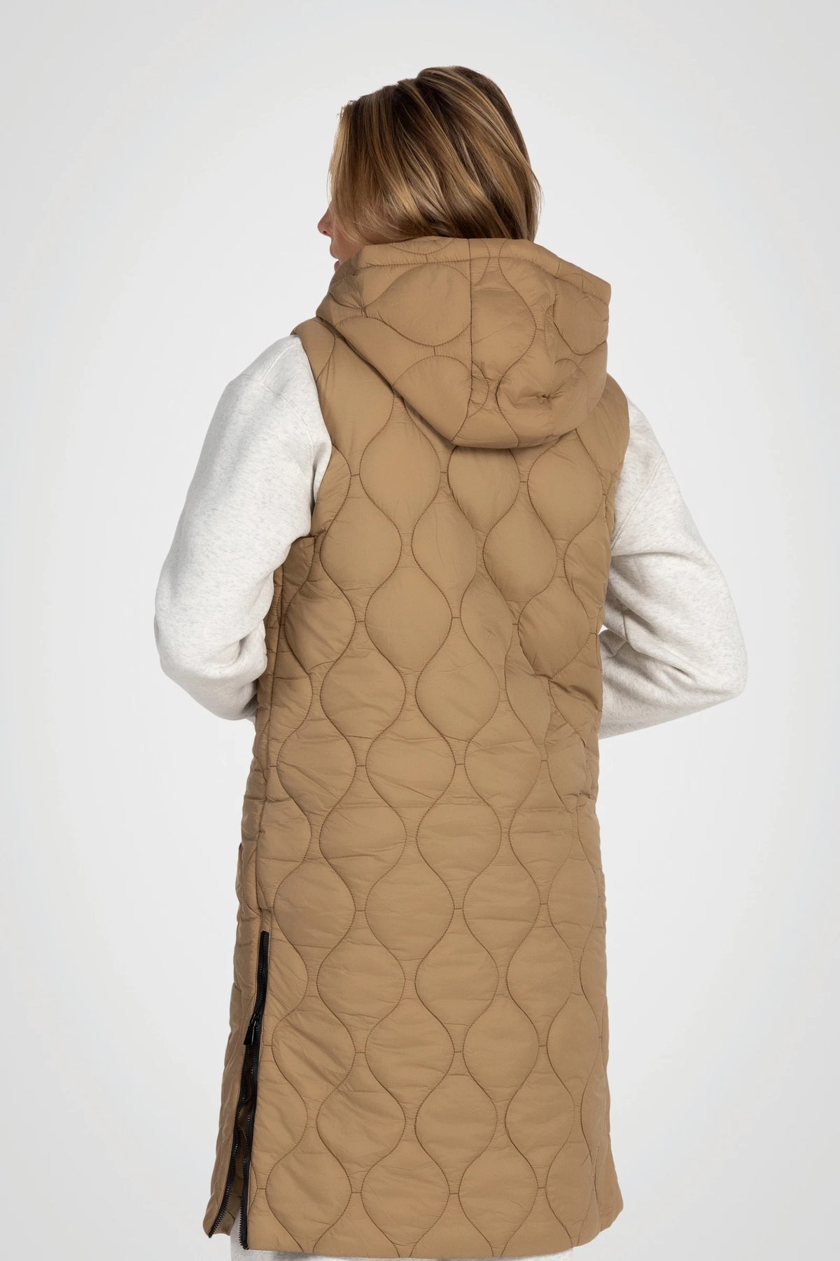 Vallune Long Quilted Hooded Vest