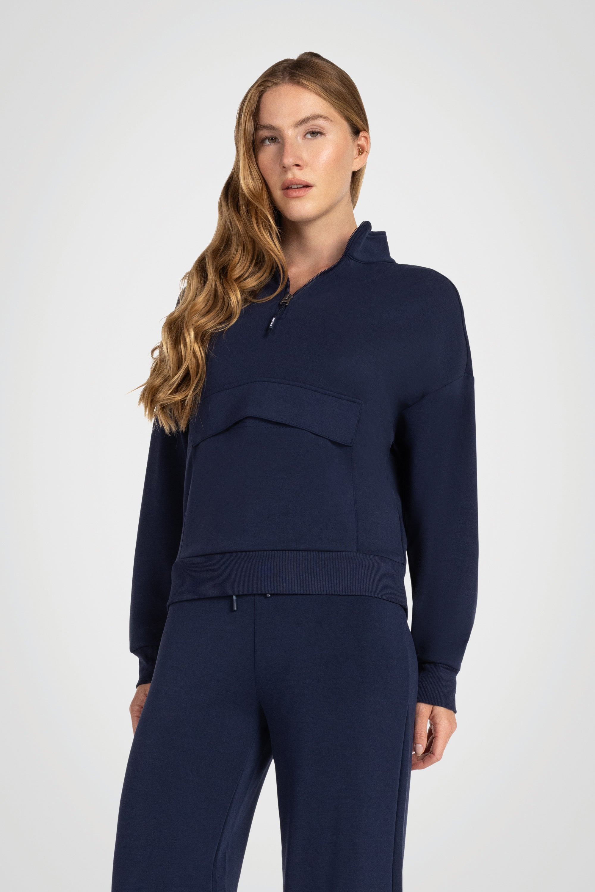 Sanded Modal Mock Neck Pullover