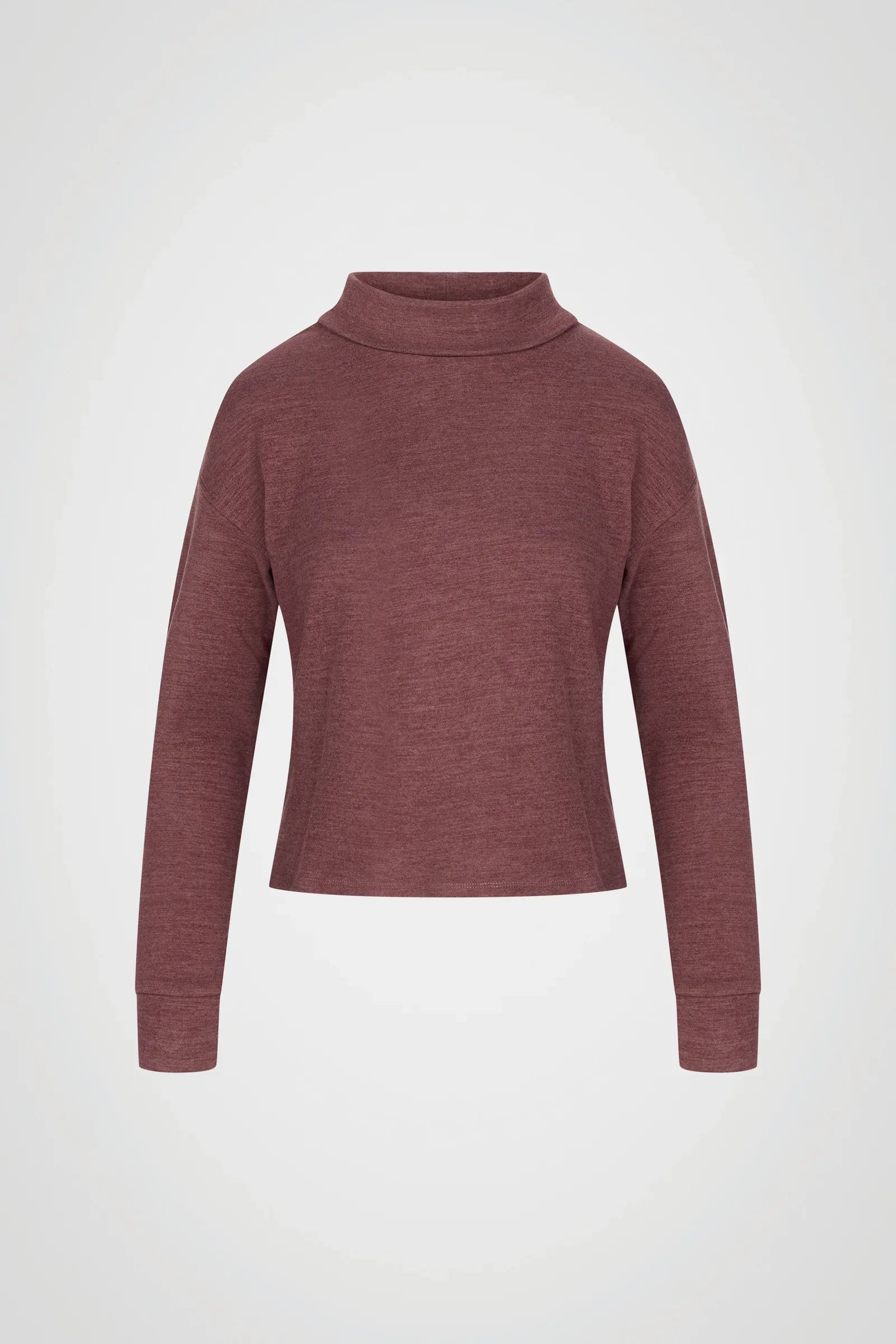CloudSoft Hi-Low Mock Neck Pullover