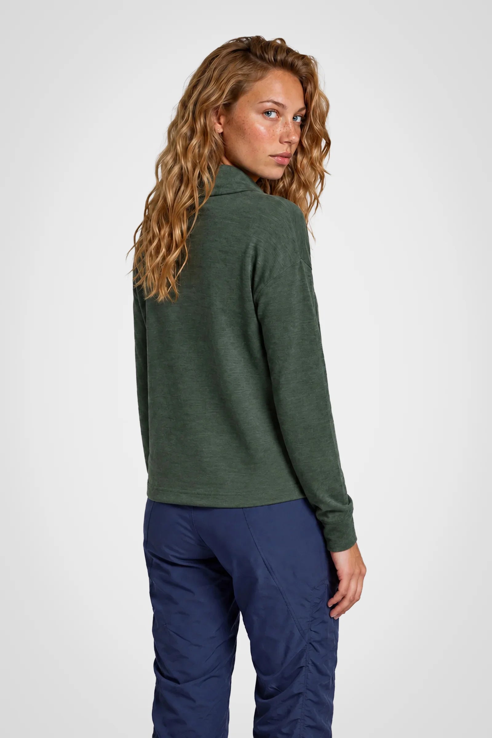 CloudSoft Hi-Low Mock Neck Pullover