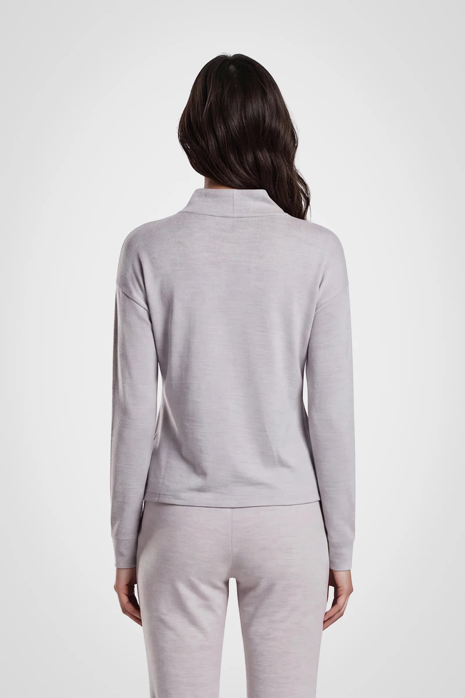CloudSoft Hi-Low Mock Neck Pullover